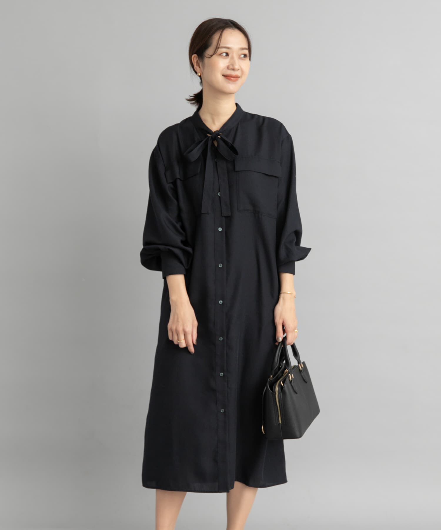 URBAN RESEARCH DOORS「ボウタイワークシャツワンピース」|ワンピース|