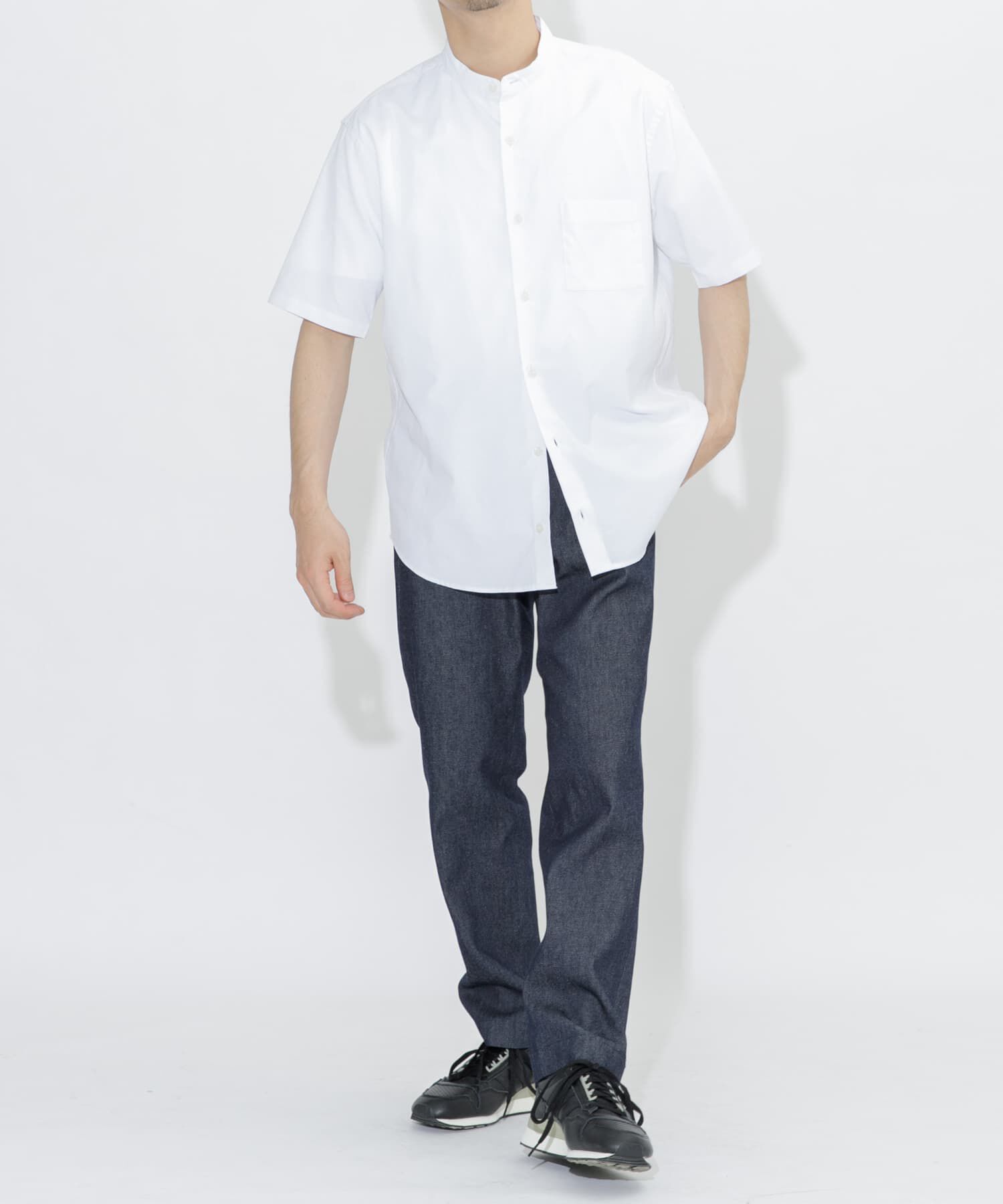 URBAN RESEARCH ROSSO「『防シワ』『XLサイズあり』ハイパフォーマンスリネンバンド半袖シャツ」|シャツ・ブラウス|