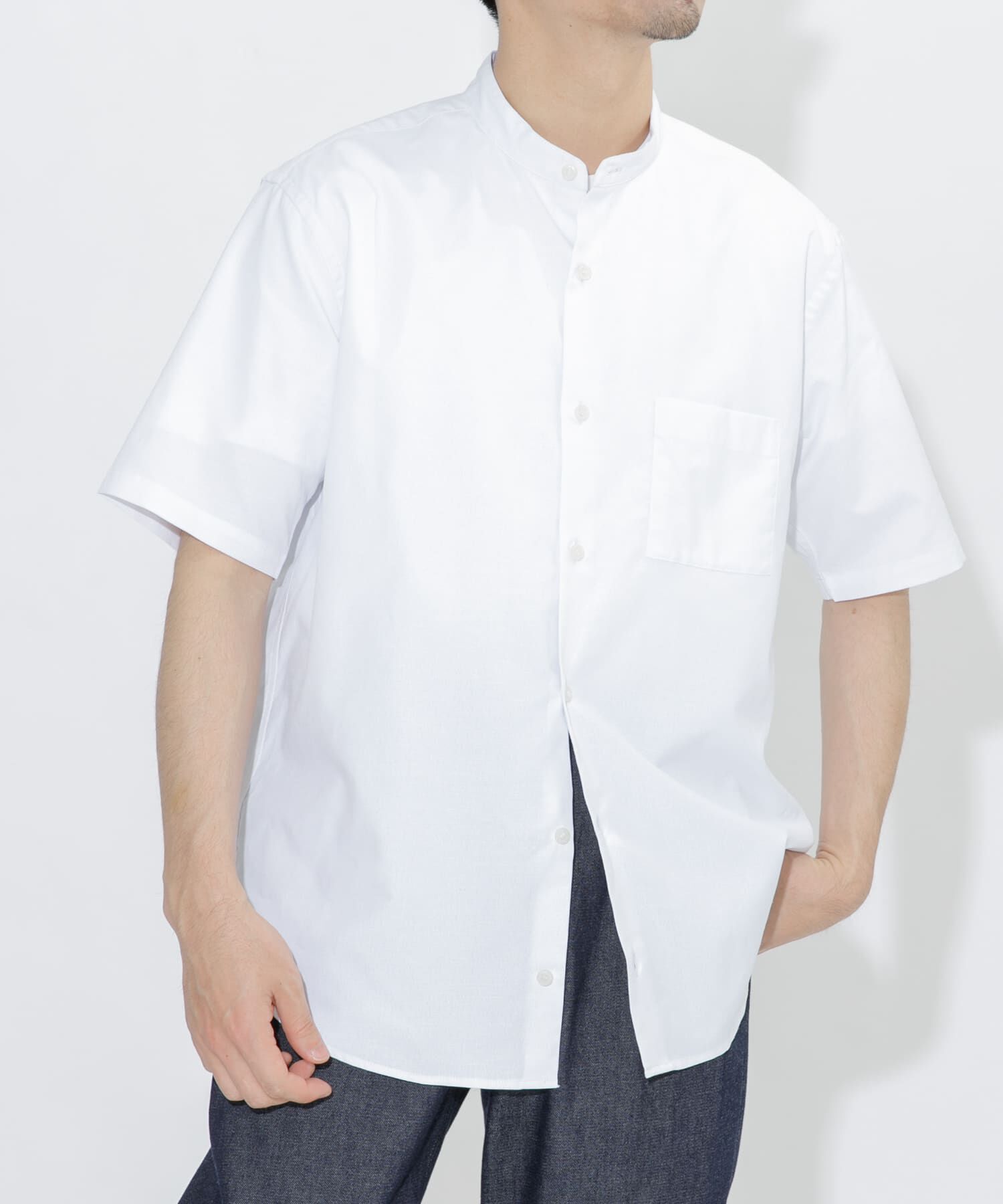 URBAN RESEARCH ROSSO「『防シワ』『XLサイズあり』ハイパフォーマンスリネンバンド半袖シャツ」|シャツ・ブラウス|