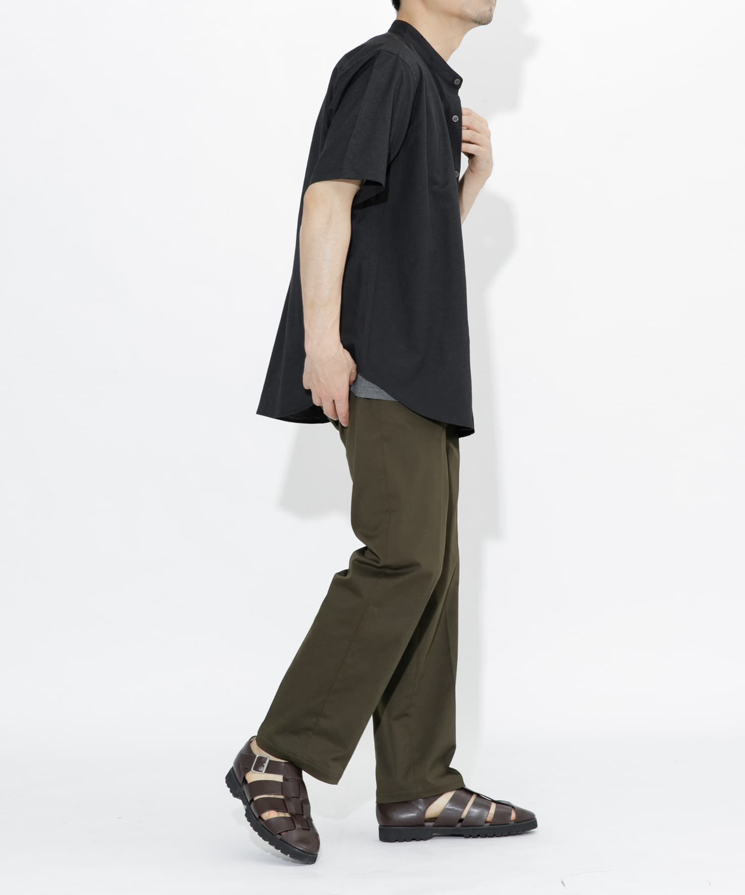 URBAN RESEARCH ROSSO「『防シワ』『XLサイズあり』ハイパフォーマンスリネンバンド半袖シャツ」|シャツ・ブラウス|