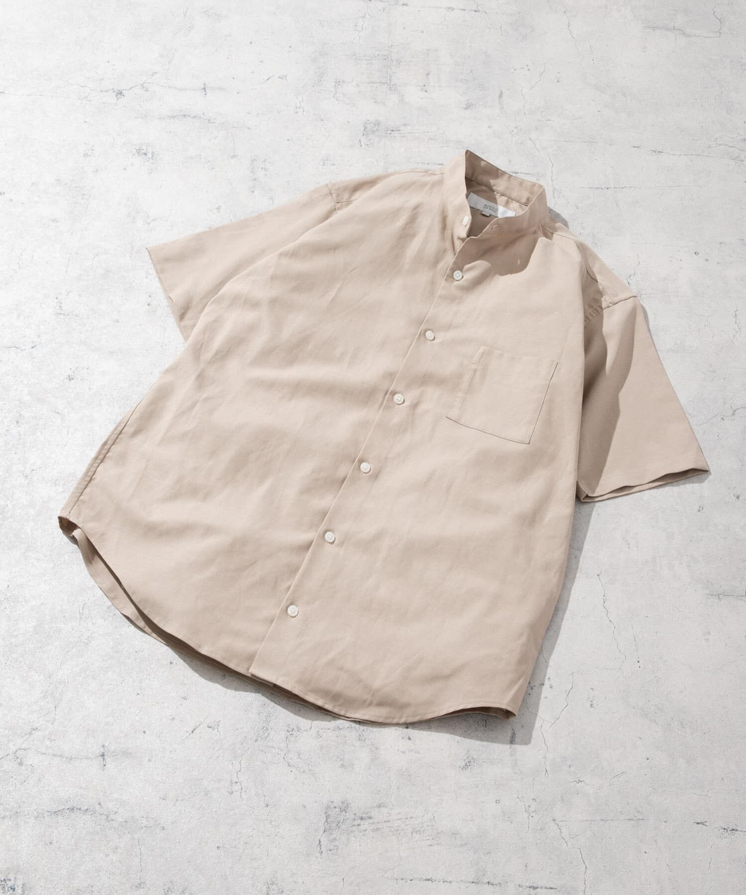 URBAN RESEARCH ROSSO「『防シワ』『XLサイズあり』ハイパフォーマンスリネンバンド半袖シャツ」|シャツ・ブラウス|ベージュ