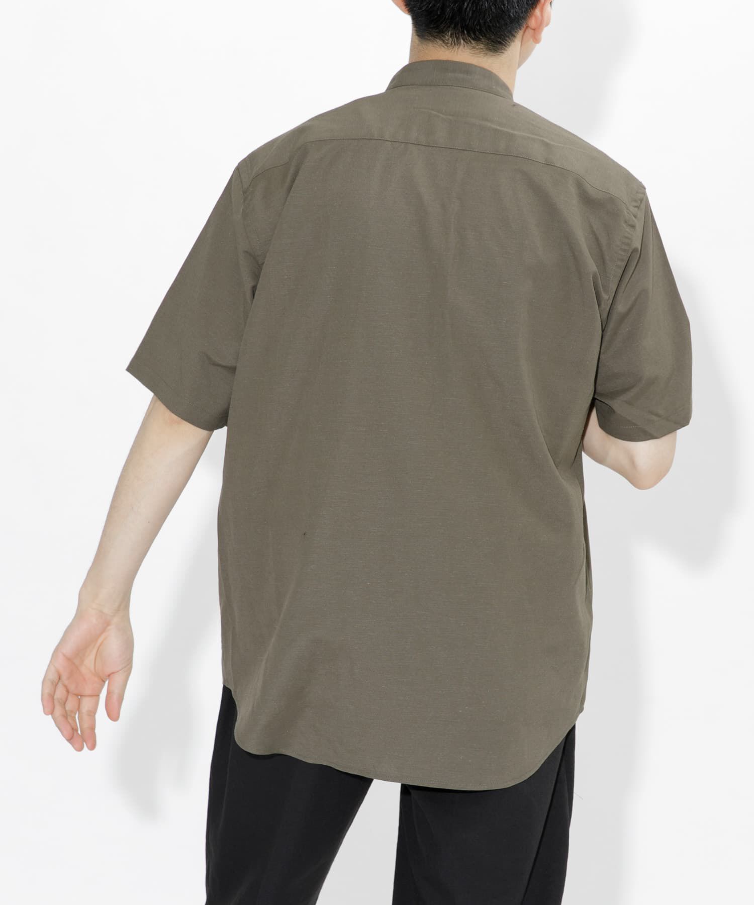 URBAN RESEARCH ROSSO「『防シワ』『XLサイズあり』ハイパフォーマンスリネンバンド半袖シャツ」|シャツ・ブラウス|