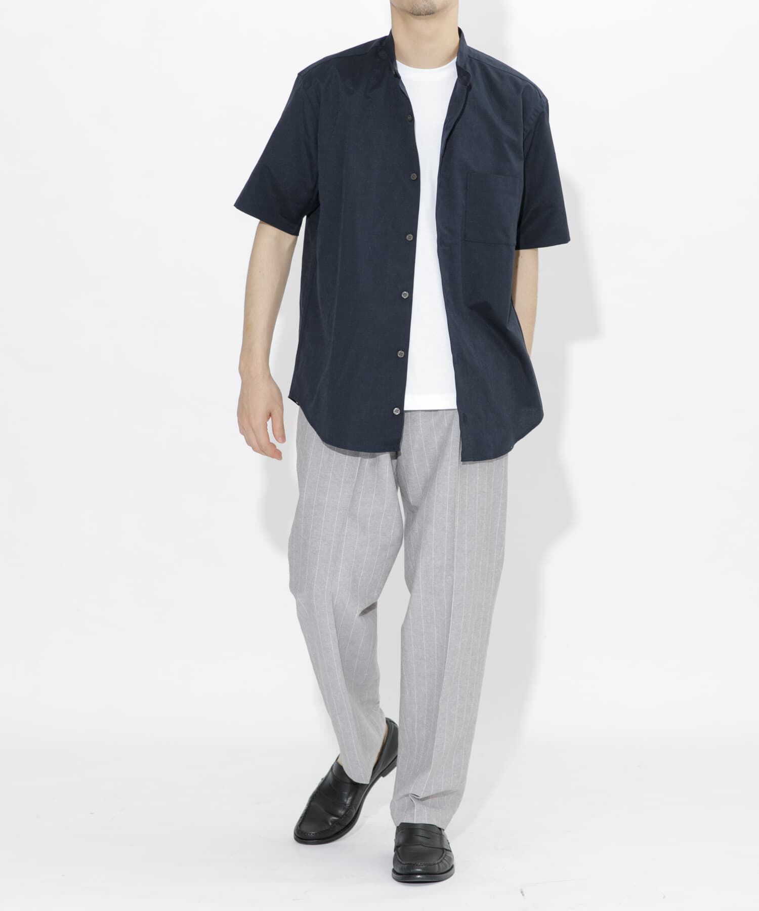 URBAN RESEARCH ROSSO「『防シワ』『XLサイズあり』ハイパフォーマンスリネンバンド半袖シャツ」|シャツ・ブラウス|