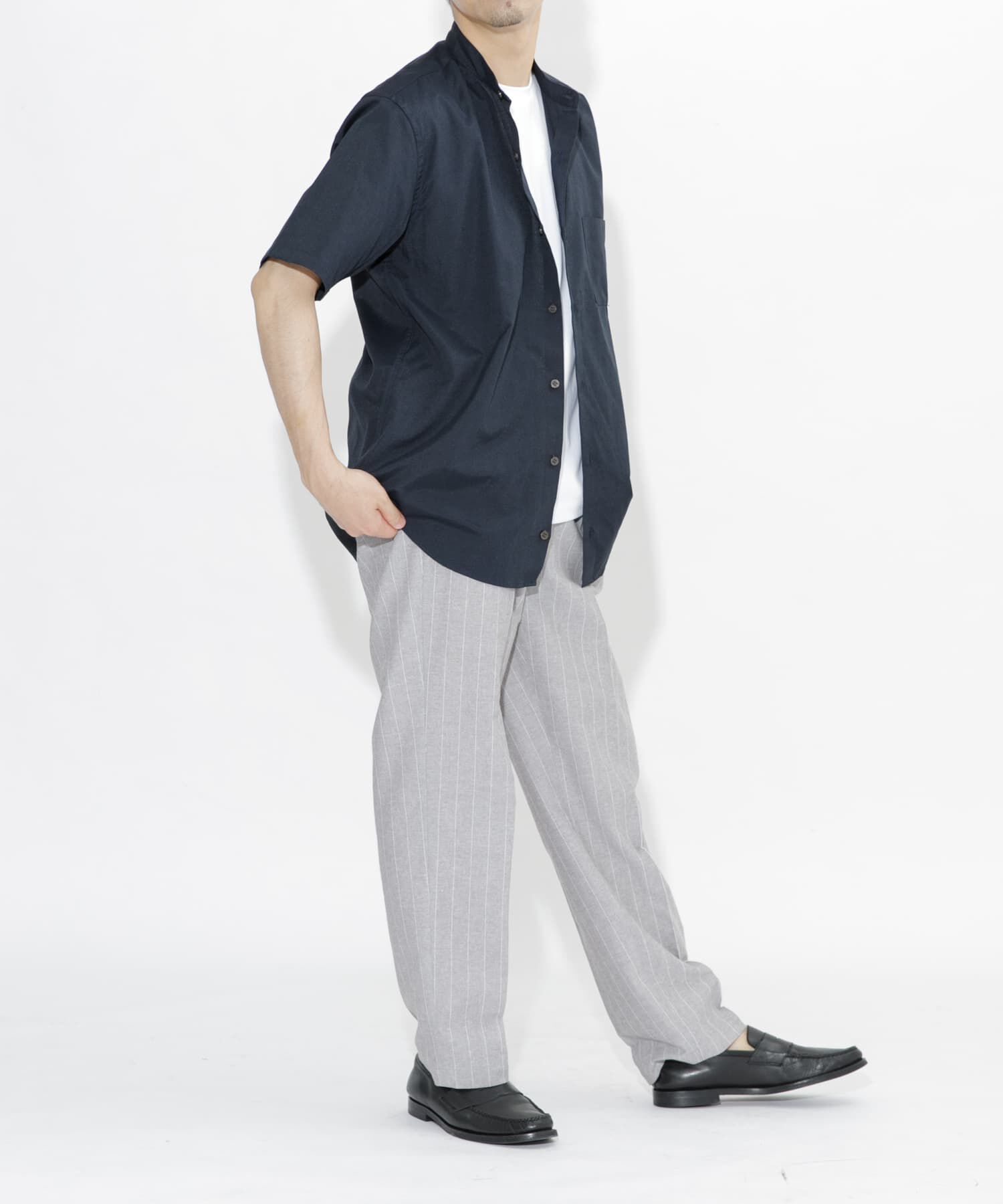 URBAN RESEARCH ROSSO「『防シワ』『XLサイズあり』ハイパフォーマンスリネンバンド半袖シャツ」|シャツ・ブラウス|