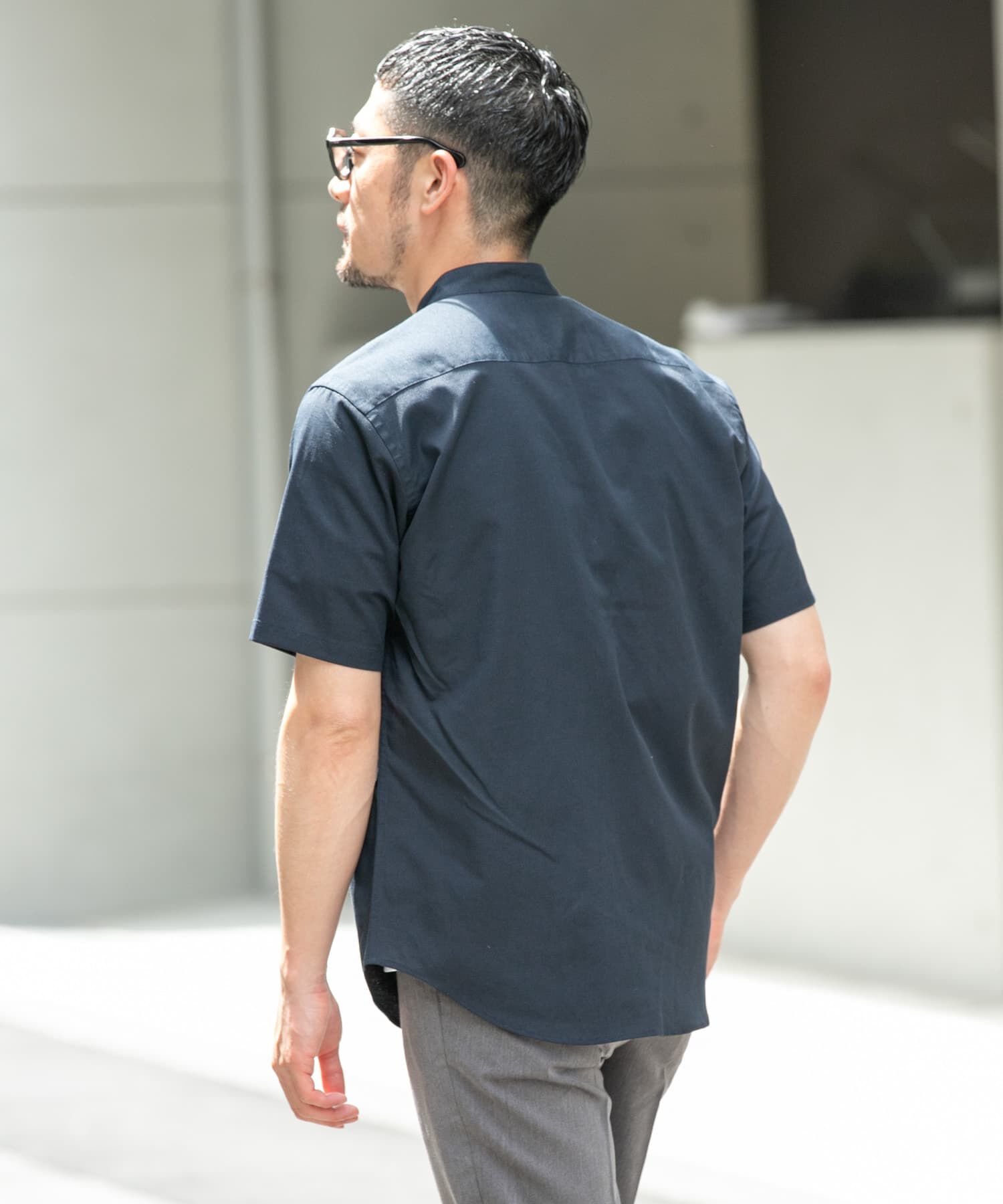 URBAN RESEARCH ROSSO「『防シワ』『XLサイズあり』ハイパフォーマンスリネンバンド半袖シャツ」|シャツ・ブラウス|