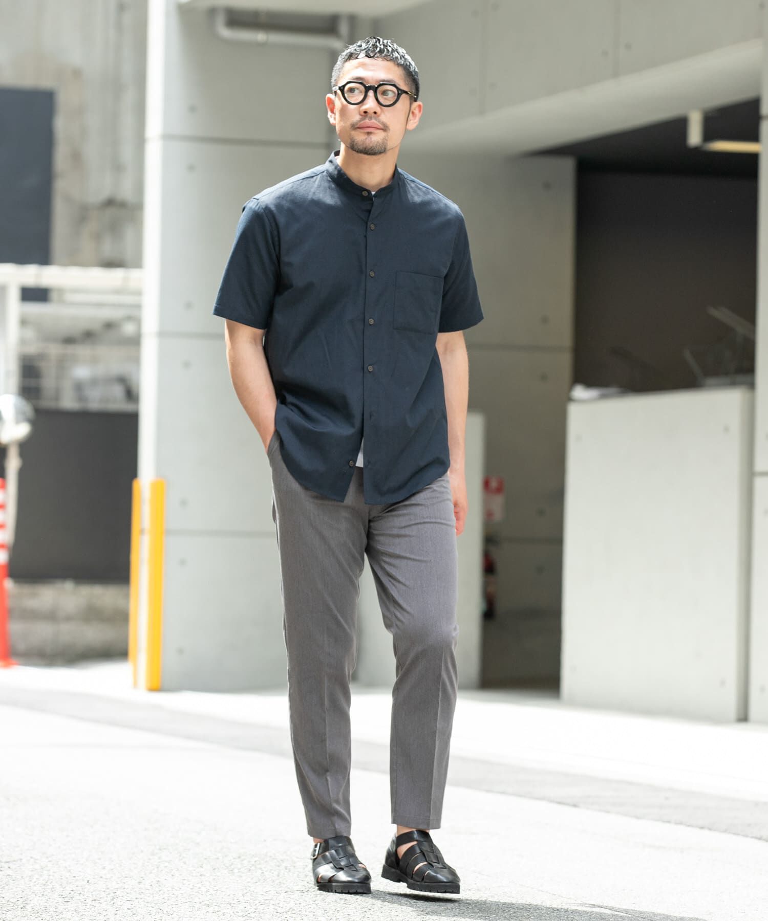 URBAN RESEARCH ROSSO「『防シワ』『XLサイズあり』ハイパフォーマンスリネンバンド半袖シャツ」|シャツ・ブラウス|