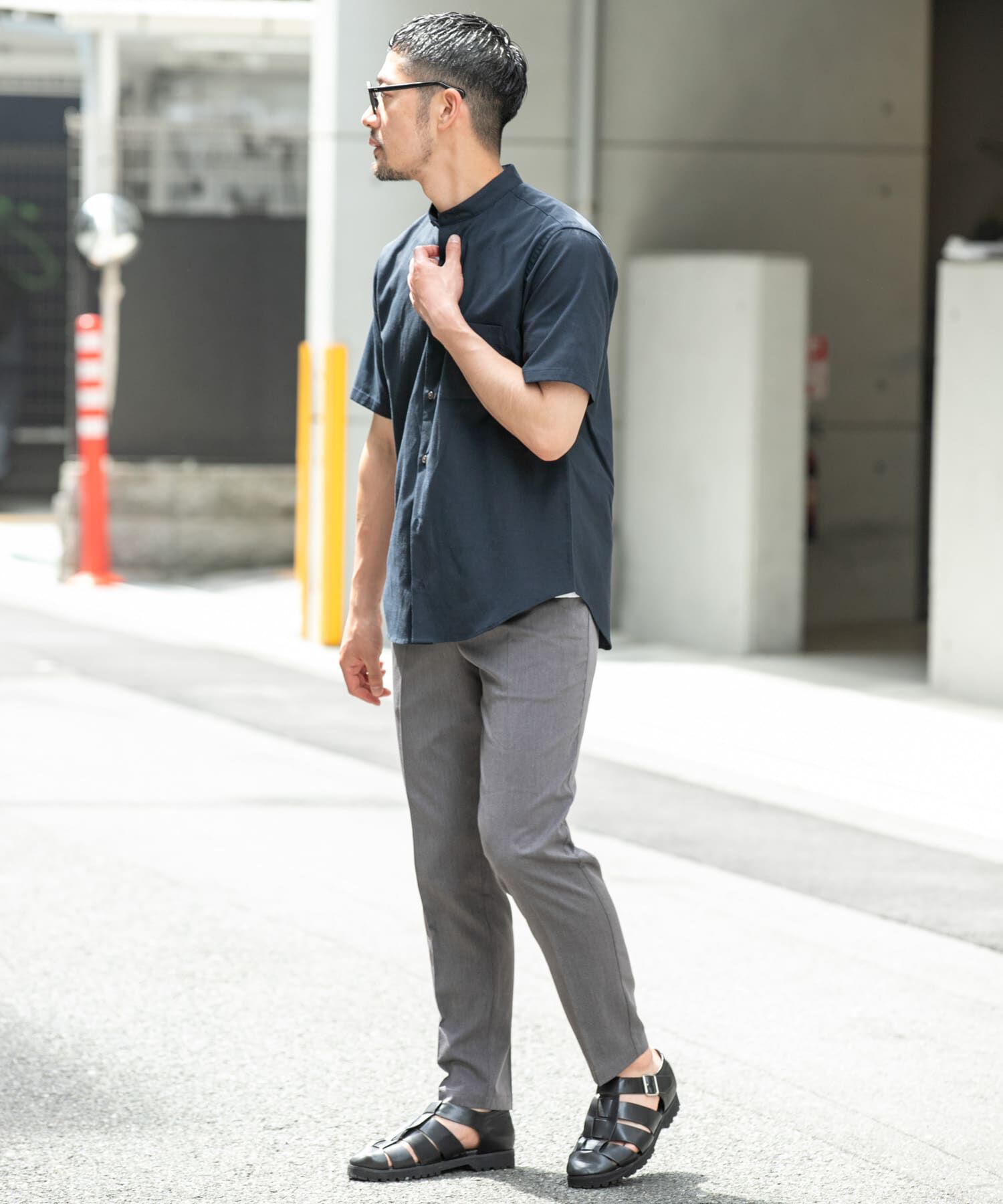 URBAN RESEARCH ROSSO「『防シワ』『XLサイズあり』ハイパフォーマンスリネンバンド半袖シャツ」|シャツ・ブラウス|