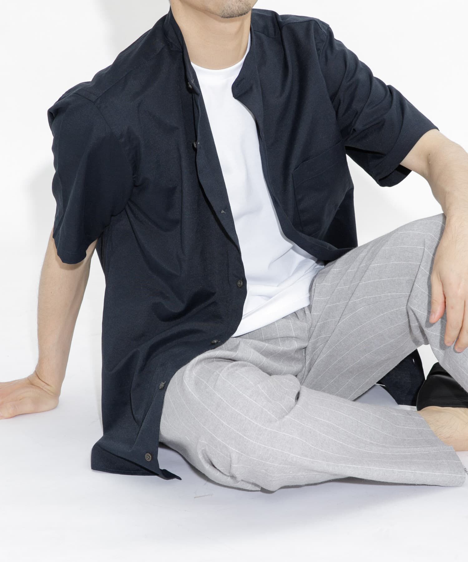 URBAN RESEARCH ROSSO「『防シワ』『XLサイズあり』ハイパフォーマンスリネンバンド半袖シャツ」|シャツ・ブラウス|