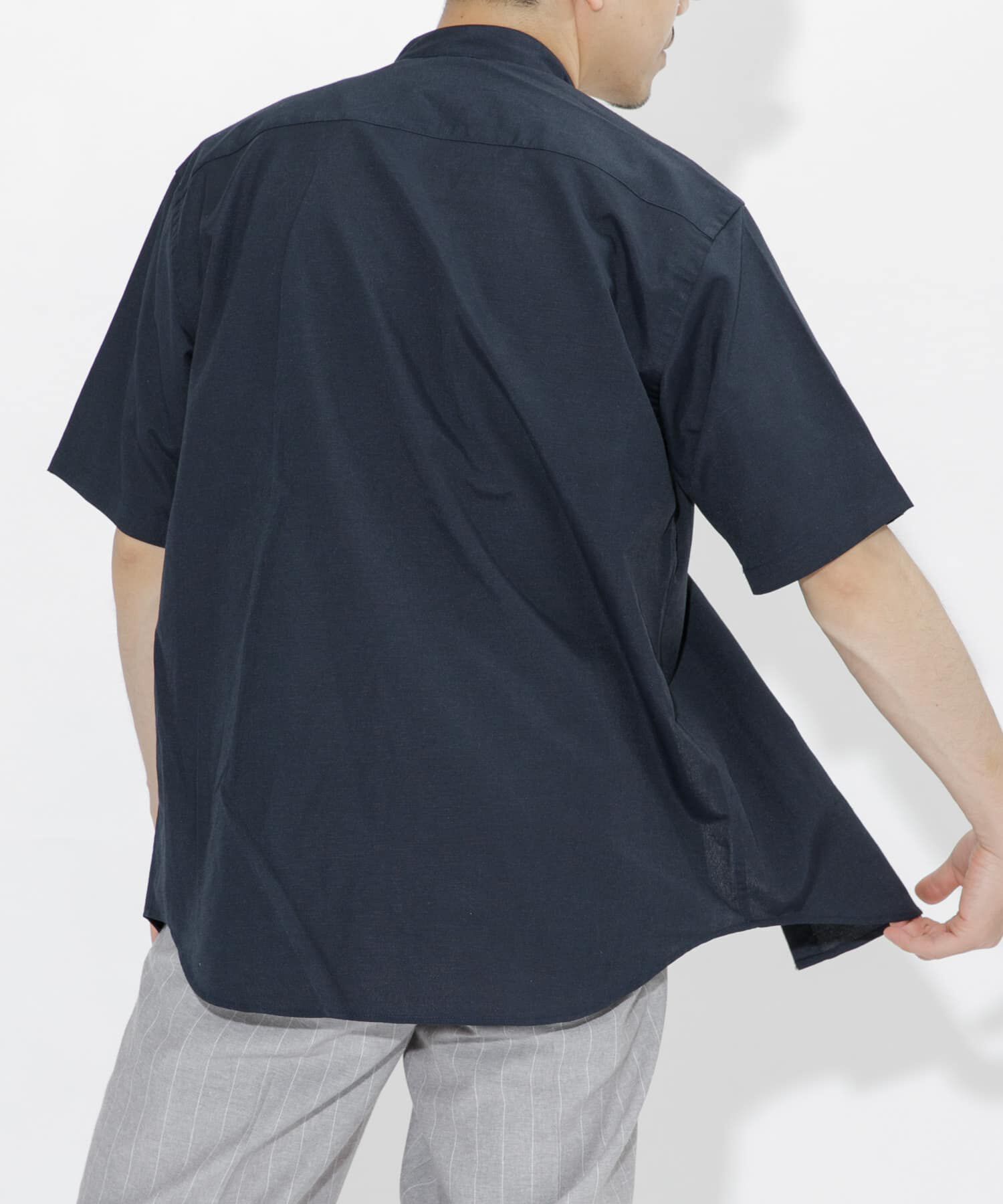 URBAN RESEARCH ROSSO「『防シワ』『XLサイズあり』ハイパフォーマンスリネンバンド半袖シャツ」|シャツ・ブラウス|