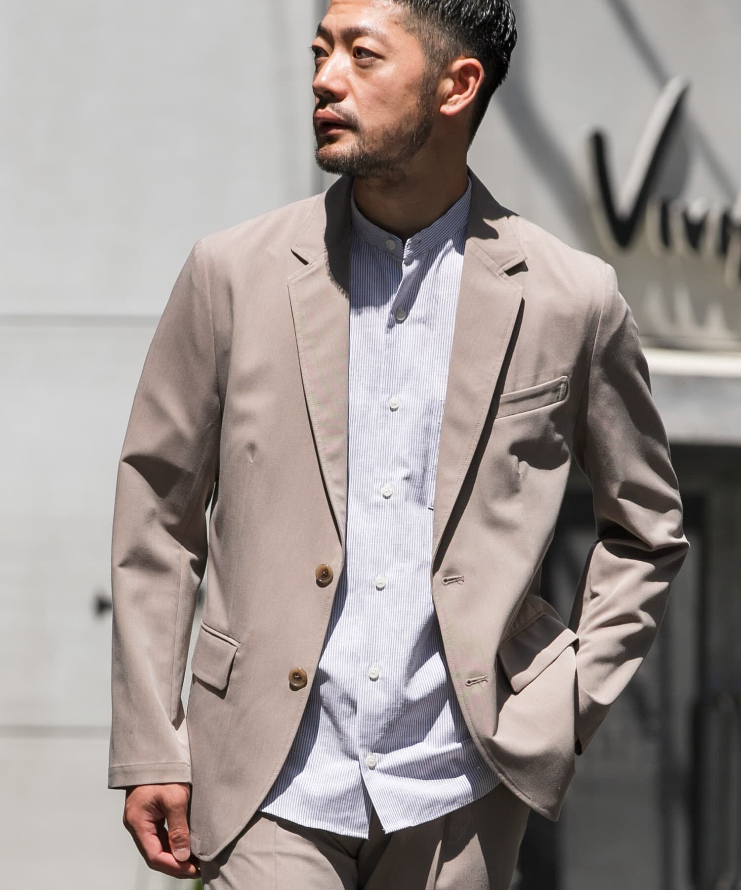 URBAN RESEARCH ROSSO「『防シワ』『XLサイズあり』ハイパフォーマンスリネンバンド半袖シャツ」|シャツ・ブラウス|