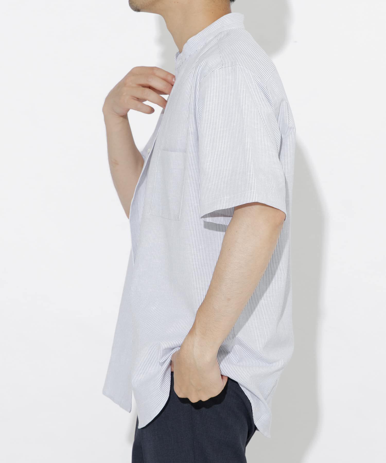 URBAN RESEARCH ROSSO「『防シワ』『XLサイズあり』ハイパフォーマンスリネンバンド半袖シャツ」|シャツ・ブラウス|