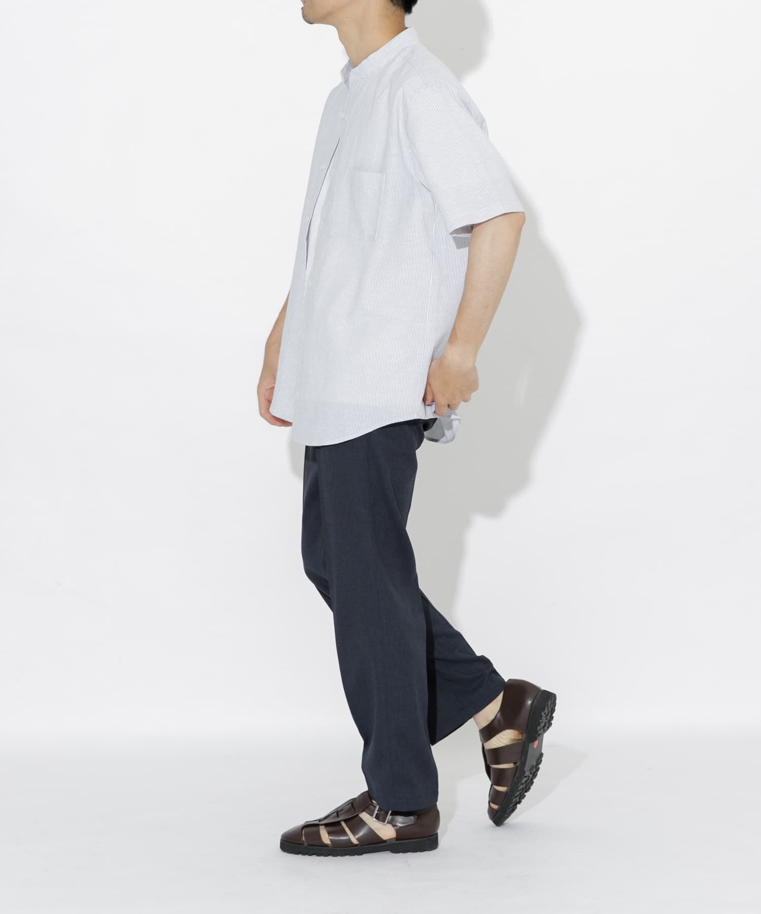 URBAN RESEARCH ROSSO「『防シワ』『XLサイズあり』ハイパフォーマンスリネンバンド半袖シャツ」|シャツ・ブラウス|