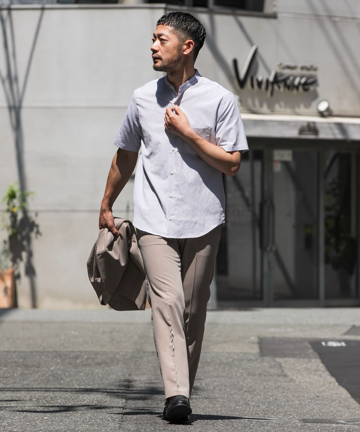 URBAN RESEARCH ROSSO「『防シワ』『XLサイズあり』ハイパフォーマンスリネンバンド半袖シャツ」|シャツ・ブラウス|