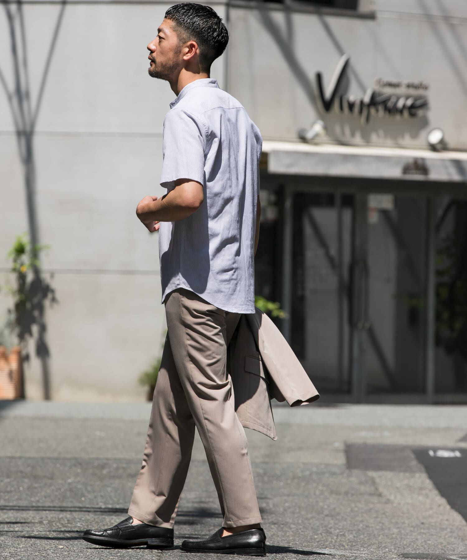 URBAN RESEARCH ROSSO「『防シワ』『XLサイズあり』ハイパフォーマンスリネンバンド半袖シャツ」|シャツ・ブラウス|