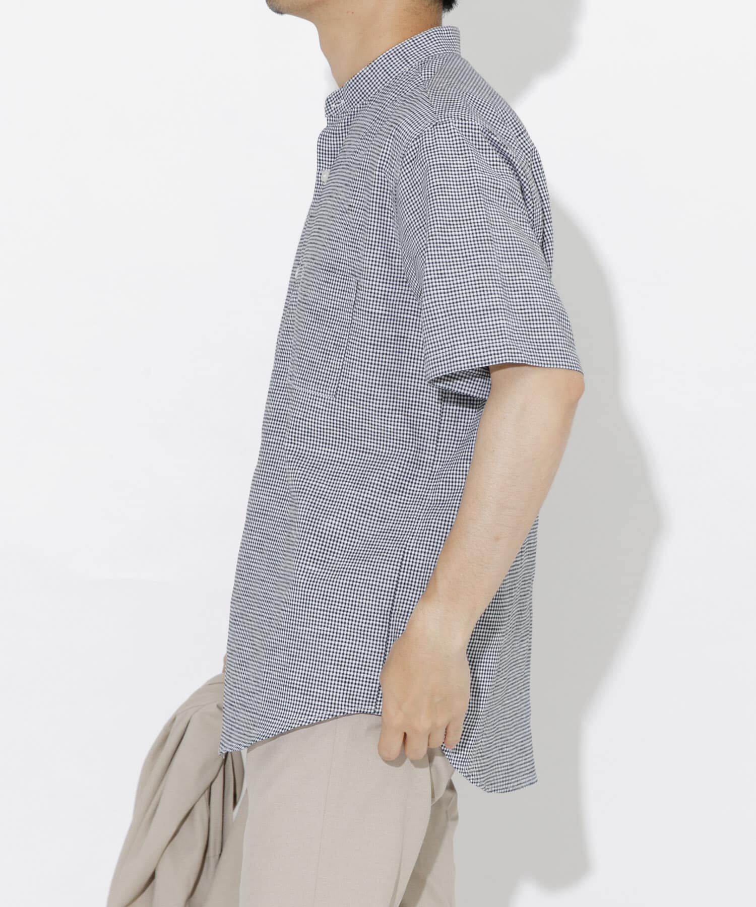 URBAN RESEARCH ROSSO「『防シワ』『XLサイズあり』ハイパフォーマンスリネンバンド半袖シャツ」|シャツ・ブラウス|