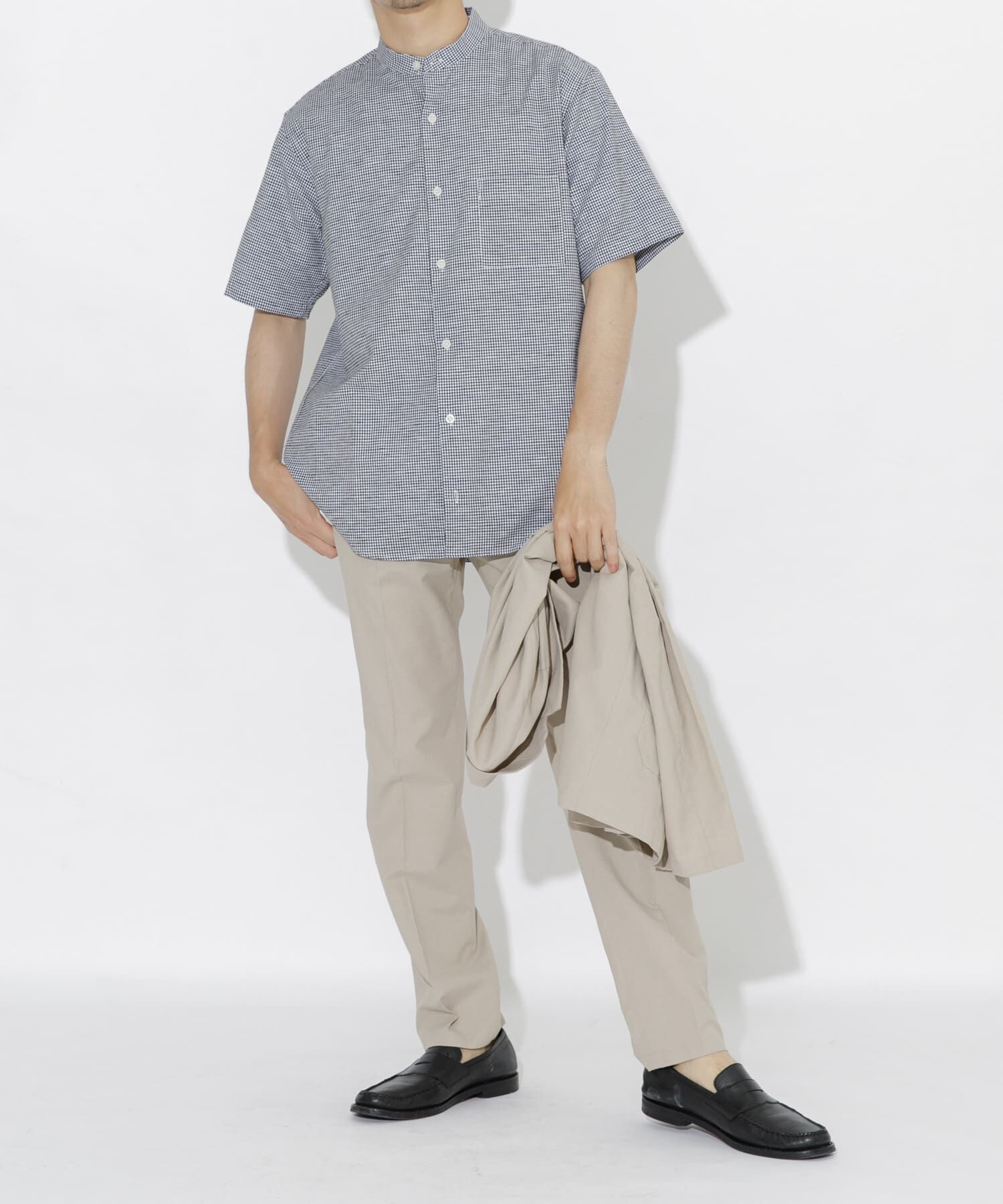 URBAN RESEARCH ROSSO「『防シワ』『XLサイズあり』ハイパフォーマンスリネンバンド半袖シャツ」|シャツ・ブラウス|