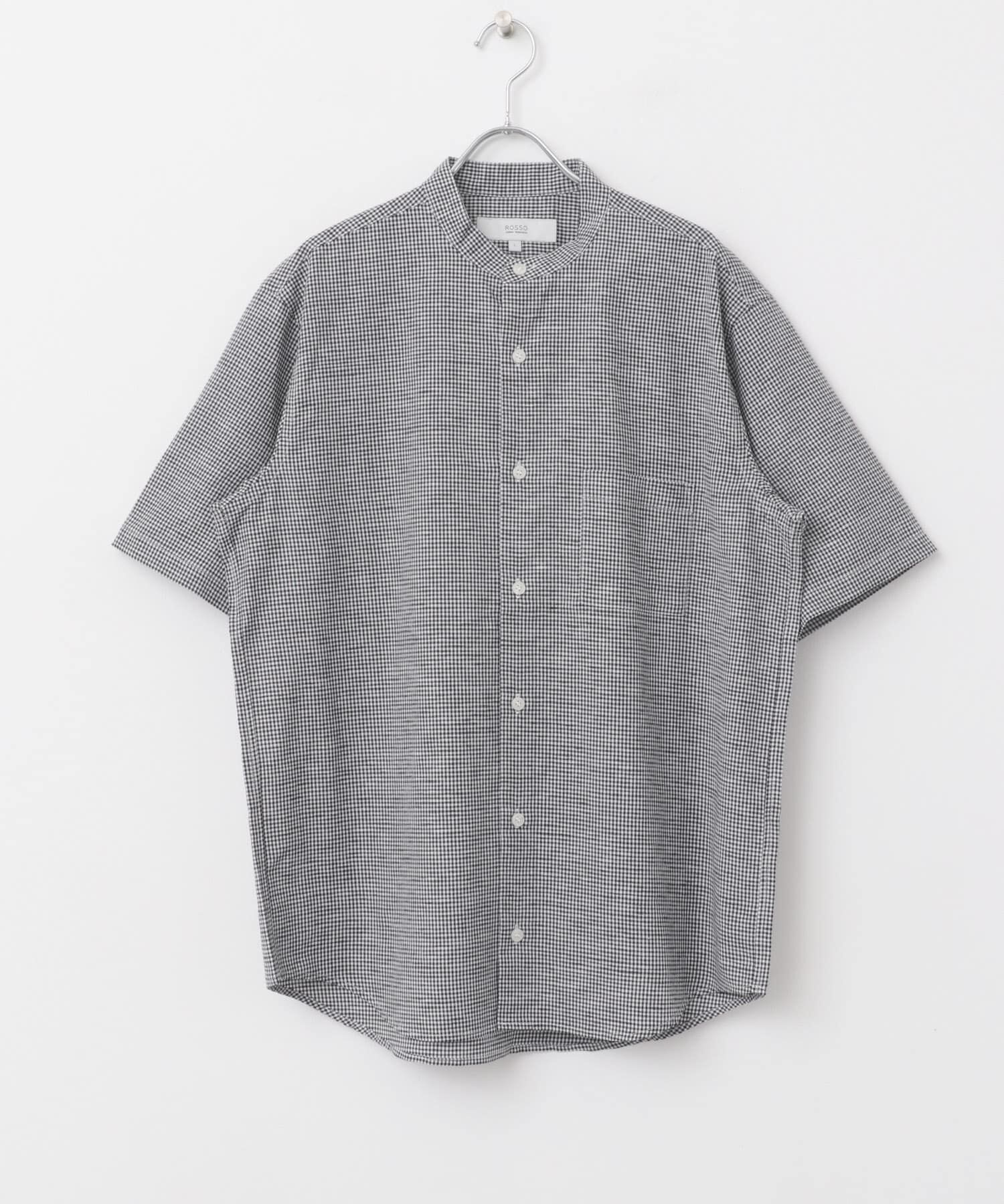 URBAN RESEARCH ROSSO「『防シワ』『XLサイズあり』ハイパフォーマンスリネンバンド半袖シャツ」|シャツ・ブラウス|