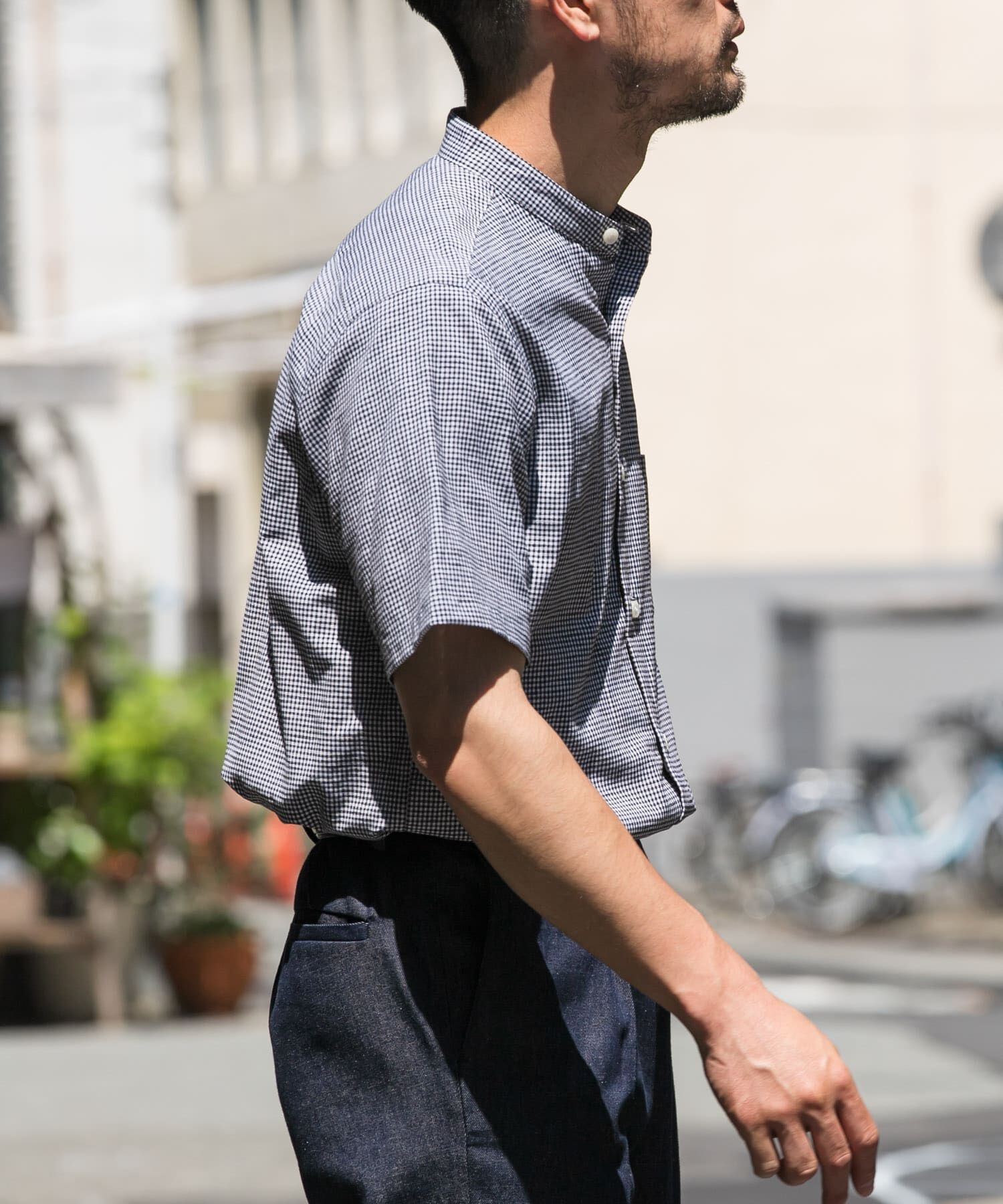 URBAN RESEARCH ROSSO「『防シワ』『XLサイズあり』ハイパフォーマンスリネンバンド半袖シャツ」|シャツ・ブラウス|