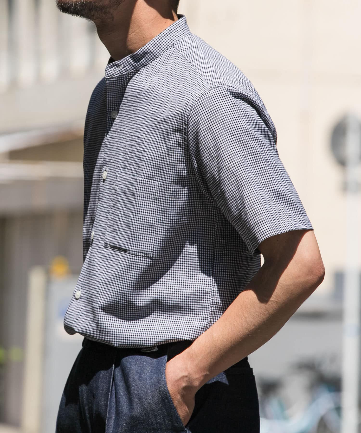 URBAN RESEARCH ROSSO「『防シワ』『XLサイズあり』ハイパフォーマンスリネンバンド半袖シャツ」|シャツ・ブラウス|