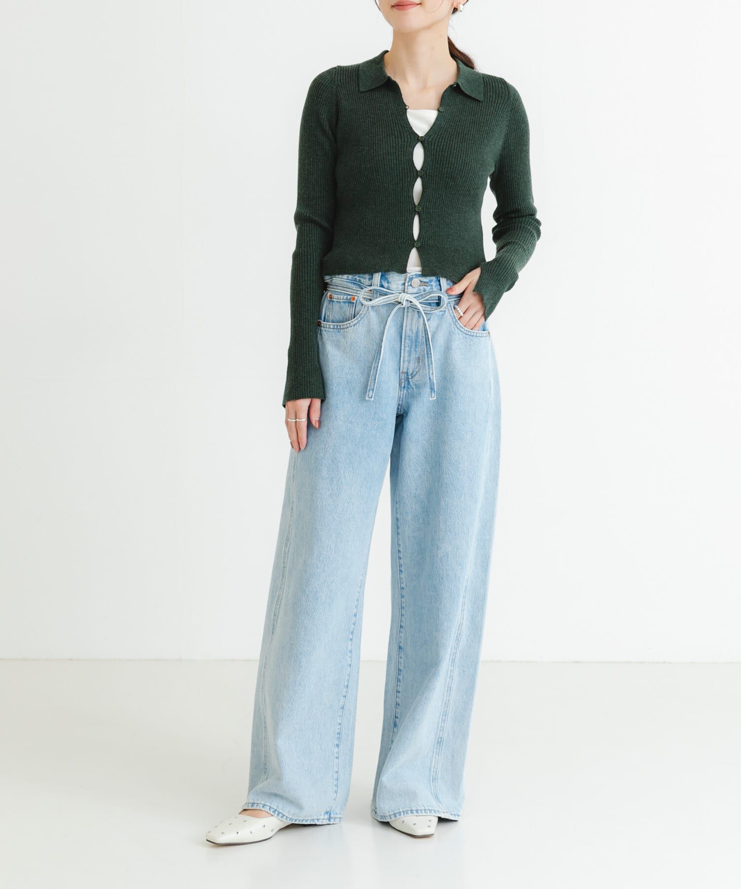 URBAN RESEARCH「シャツカラーリブニットカーディガン」|カーディガン|