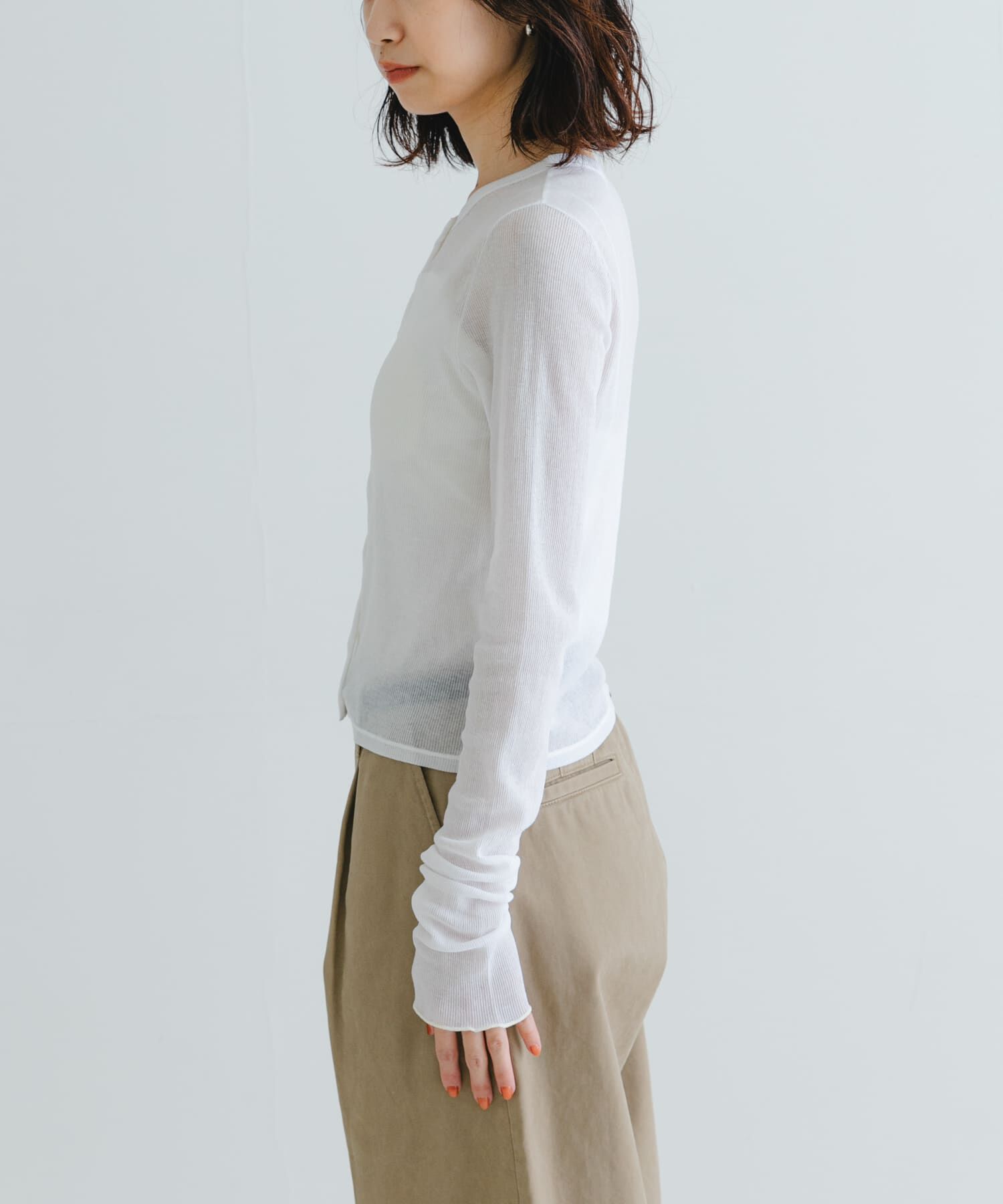 URBAN RESEARCH「『MADE IN JAPAN』シアーテレコショートカーディガン」|カーディガン|