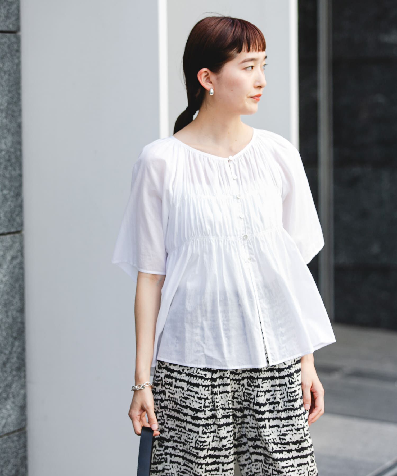 URBAN RESEARCH「コットンボイルシャーリングブラウス」|シャツ・ブラウス|