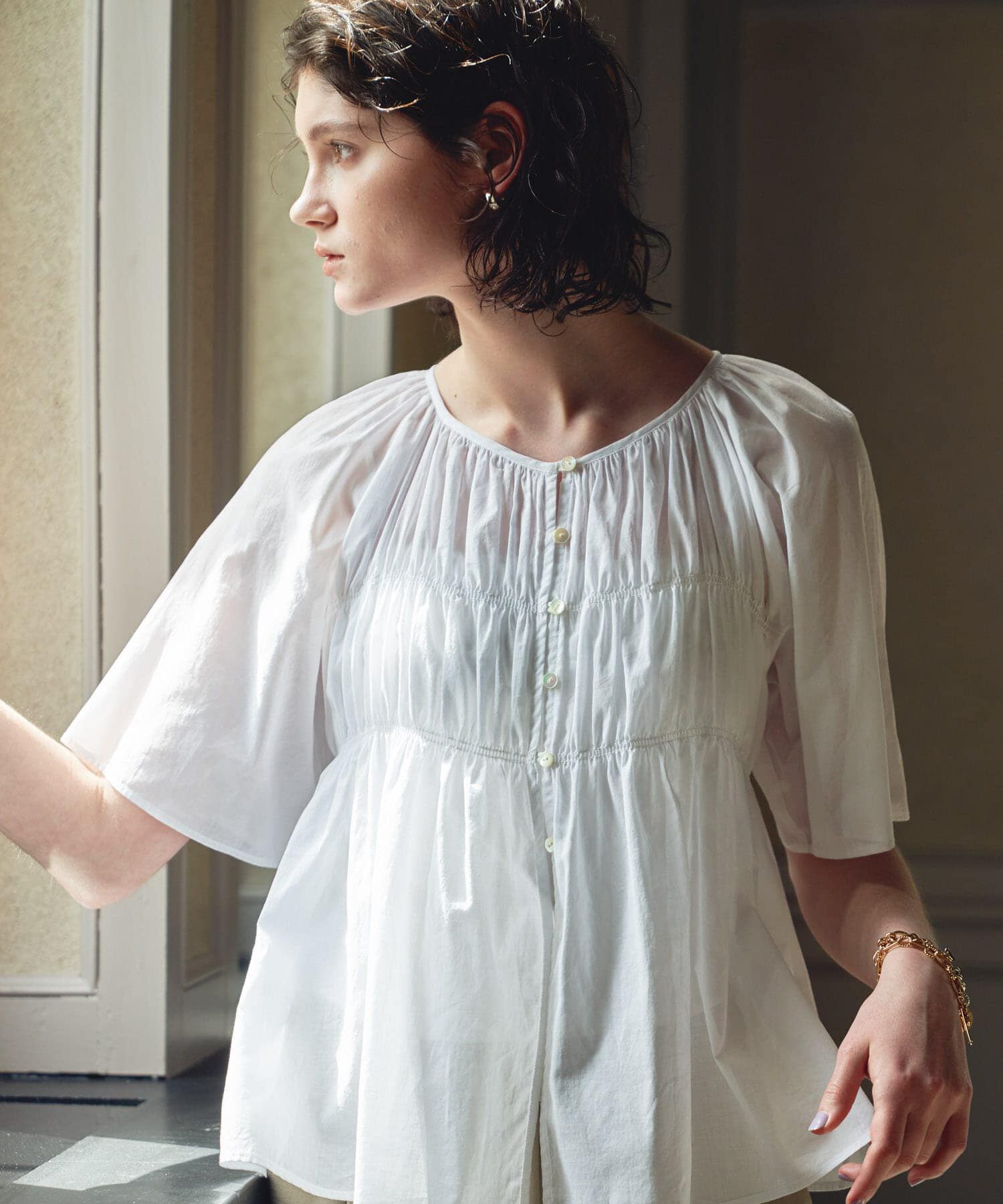 URBAN RESEARCH「コットンボイルシャーリングブラウス」|シャツ・ブラウス|