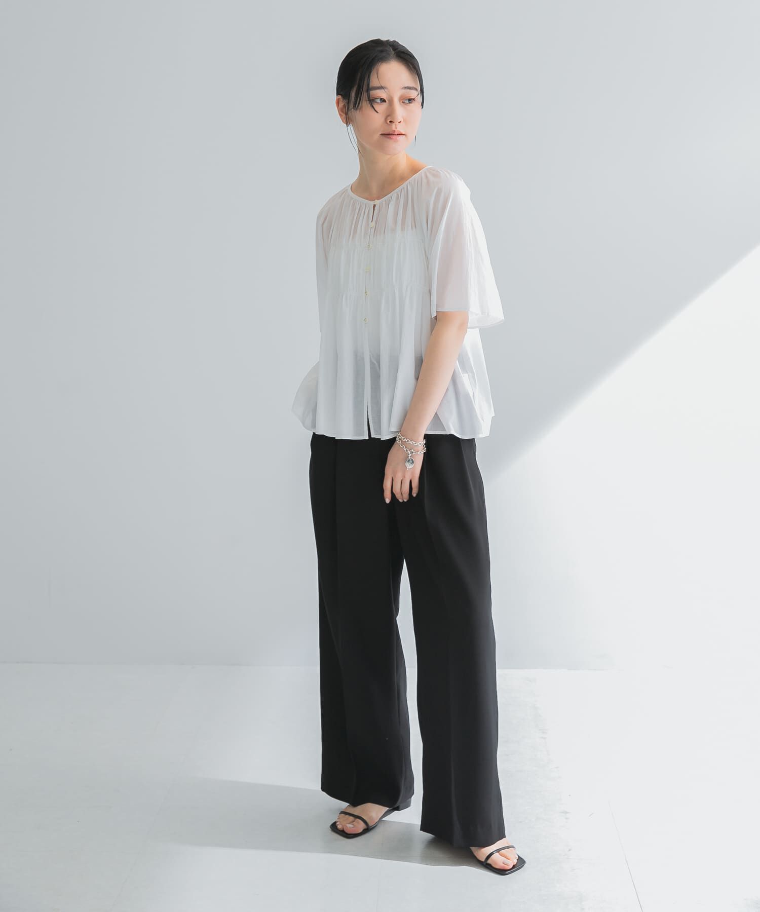 URBAN RESEARCH「コットンボイルシャーリングブラウス」|シャツ・ブラウス|