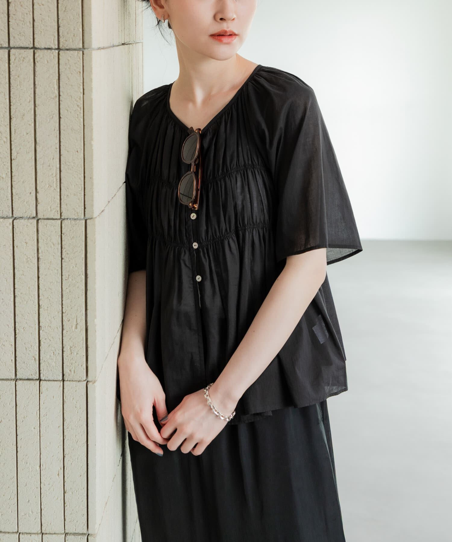 URBAN RESEARCH「コットンボイルシャーリングブラウス」|シャツ・ブラウス|