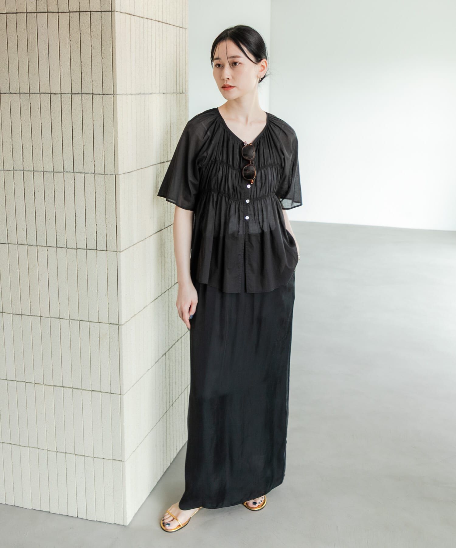 URBAN RESEARCH「コットンボイルシャーリングブラウス」|シャツ・ブラウス|