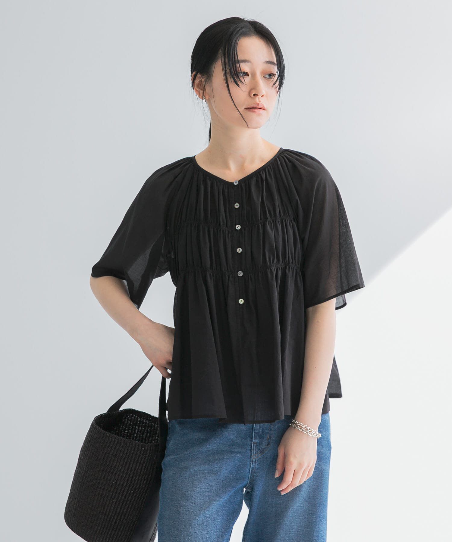 URBAN RESEARCH「コットンボイルシャーリングブラウス」|シャツ・ブラウス|