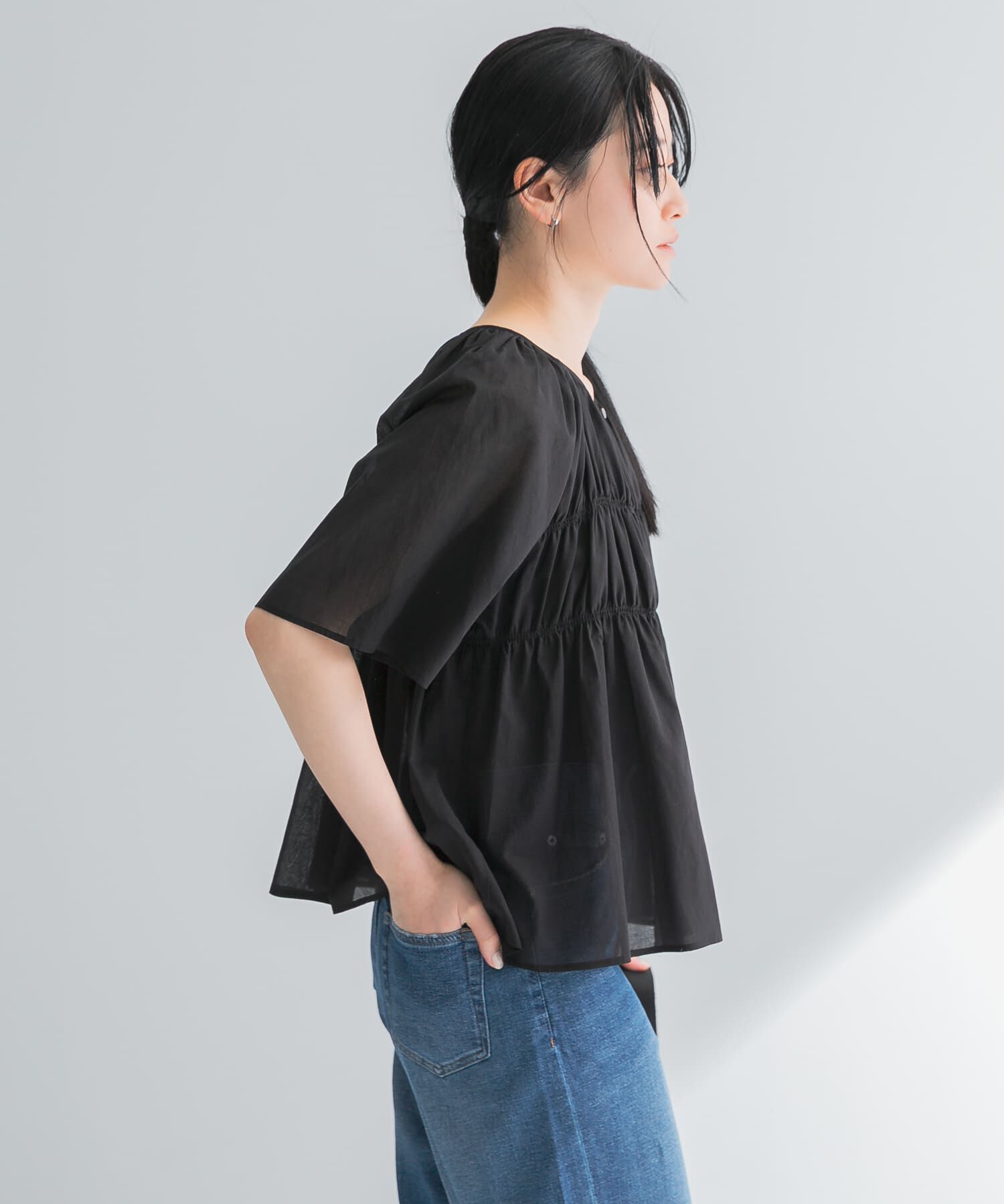 URBAN RESEARCH「コットンボイルシャーリングブラウス」|シャツ・ブラウス|