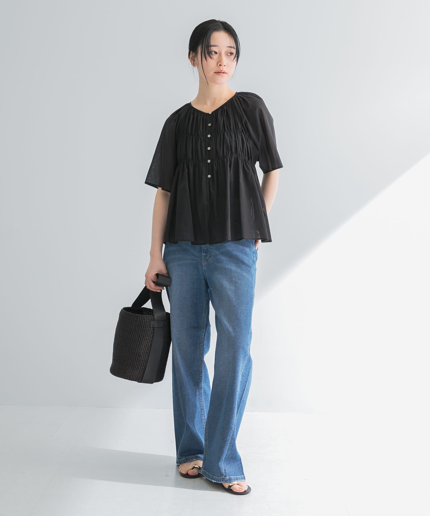 URBAN RESEARCH「コットンボイルシャーリングブラウス」|シャツ・ブラウス|