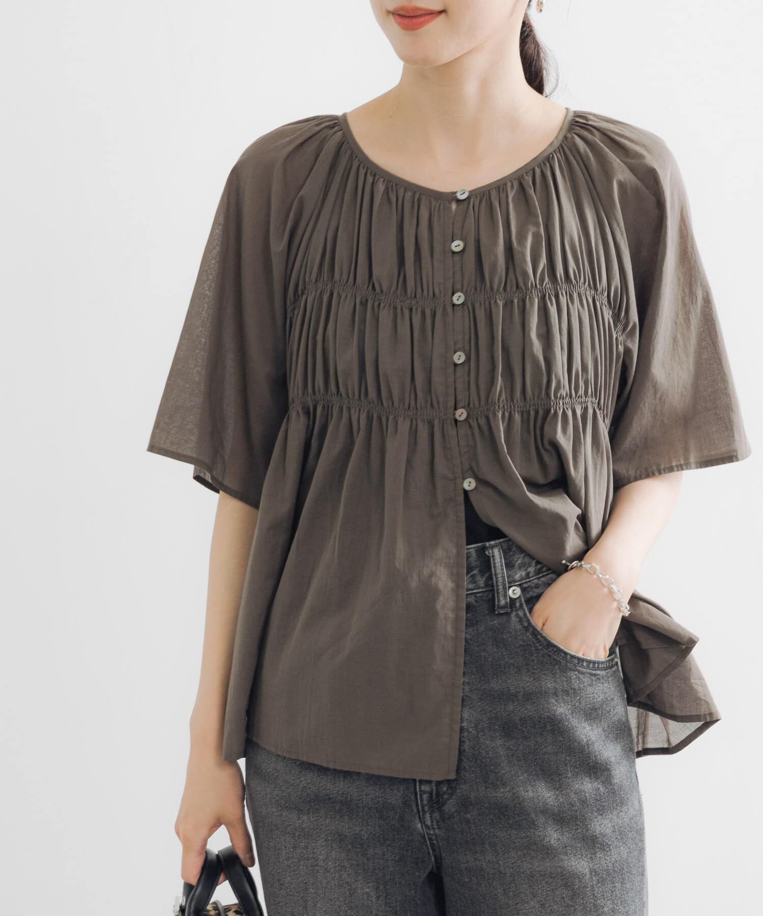 URBAN RESEARCH「コットンボイルシャーリングブラウス」|シャツ・ブラウス|