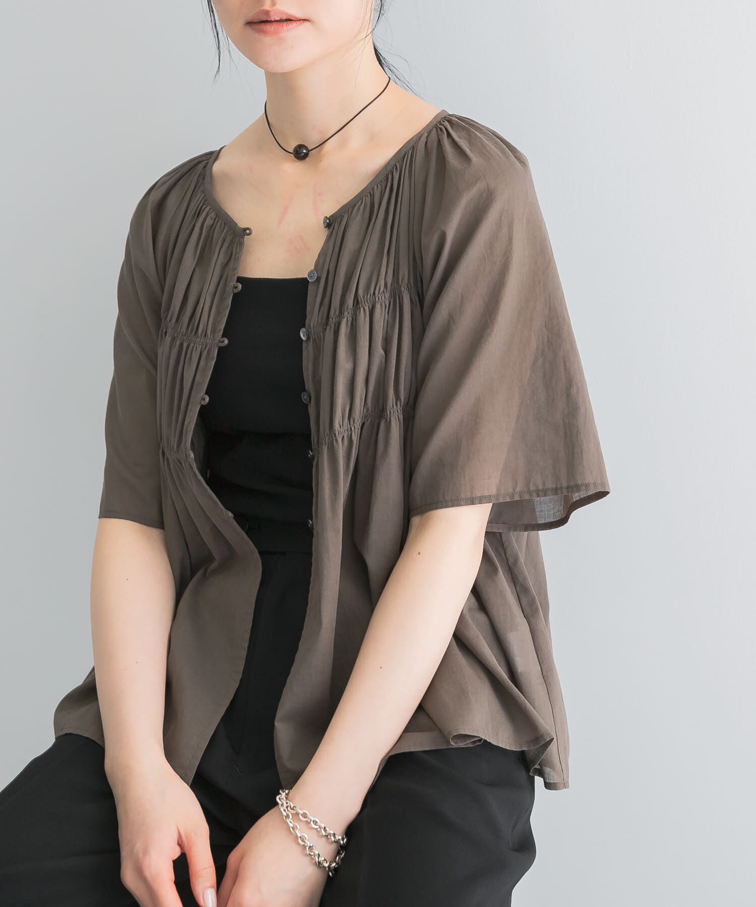 URBAN RESEARCH「コットンボイルシャーリングブラウス」|シャツ・ブラウス|