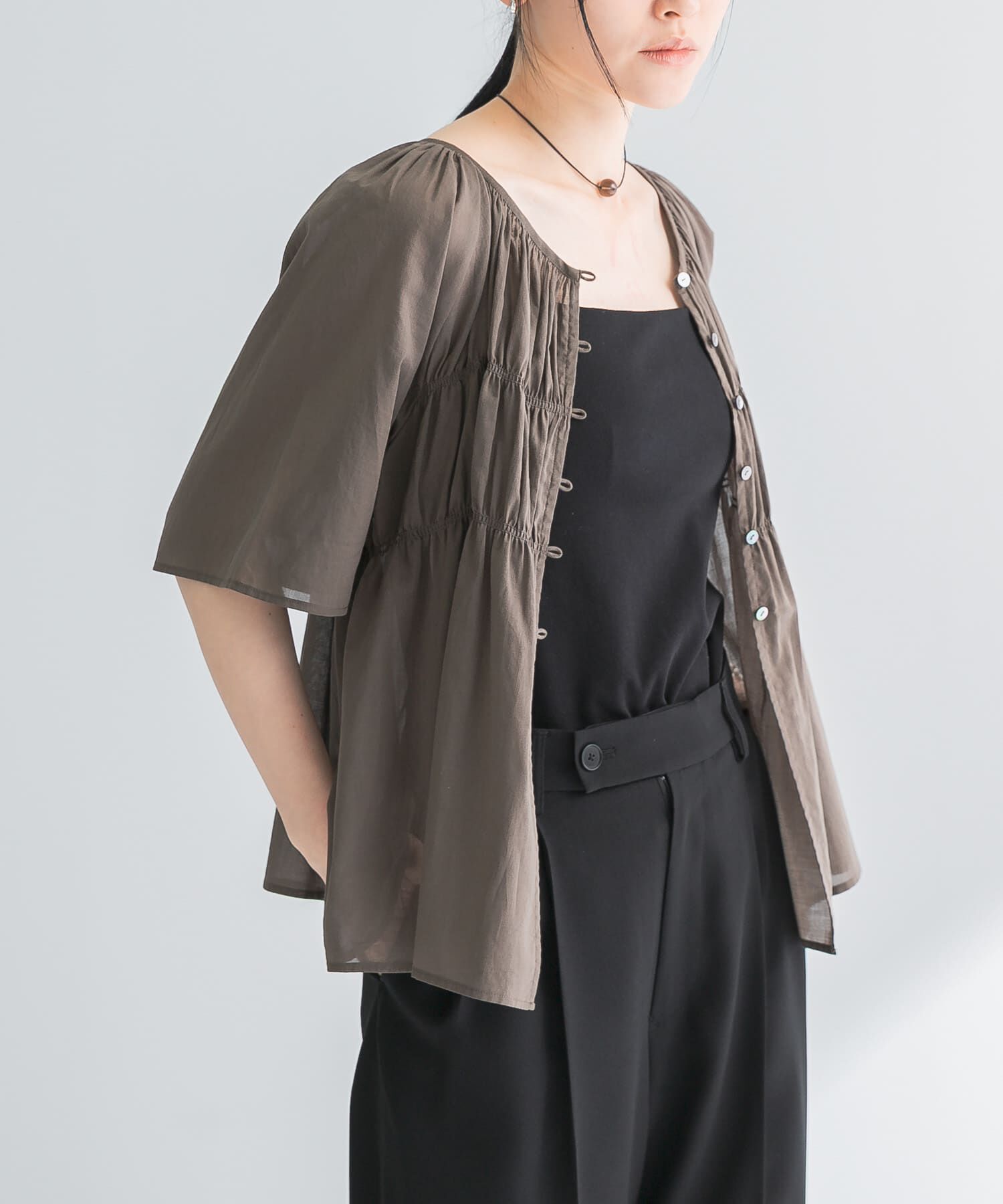 URBAN RESEARCH「コットンボイルシャーリングブラウス」|シャツ・ブラウス|