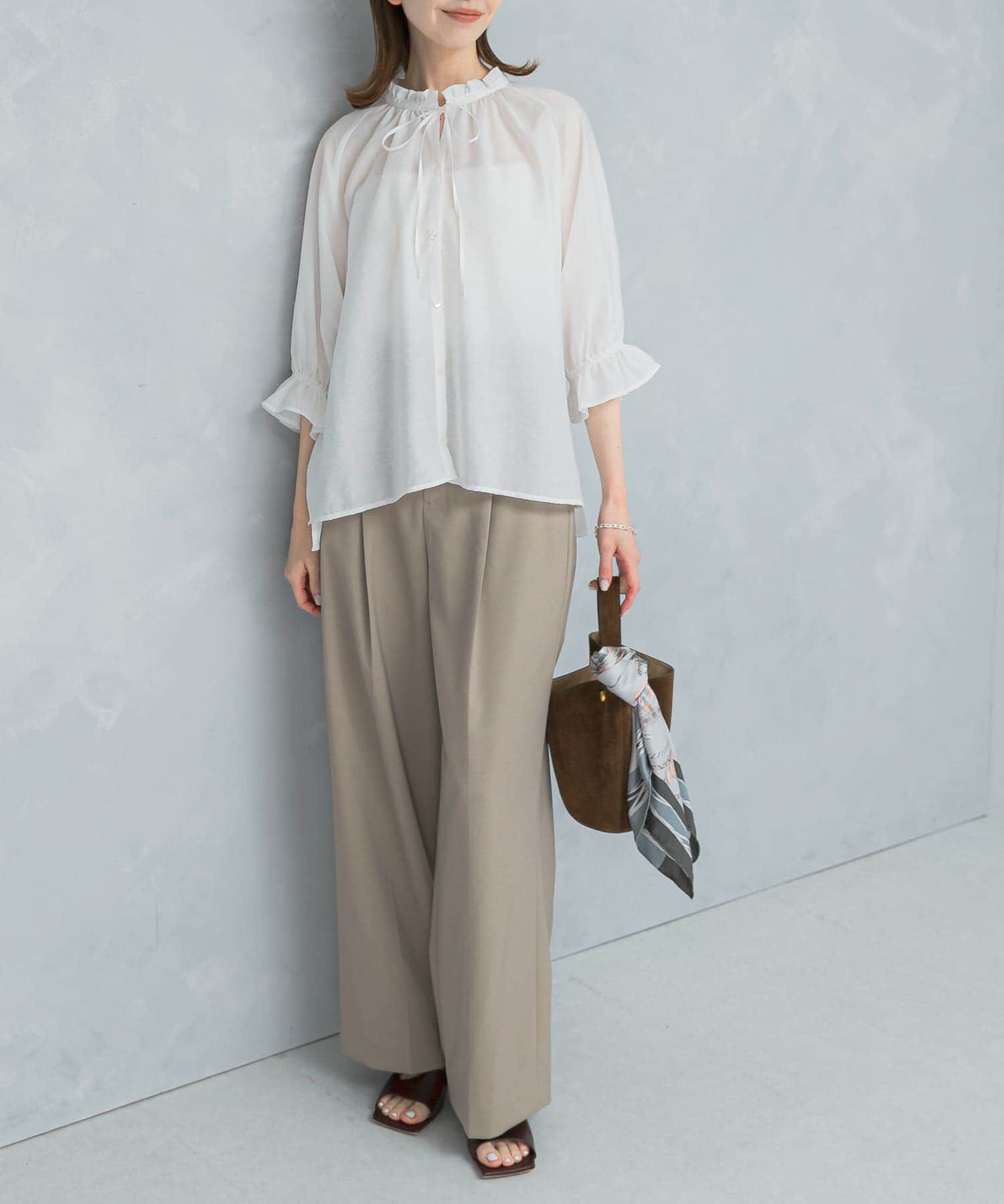 URBAN RESEARCH ROSSO「ウール混防シワハイウエストワイドスラックス」|その他|