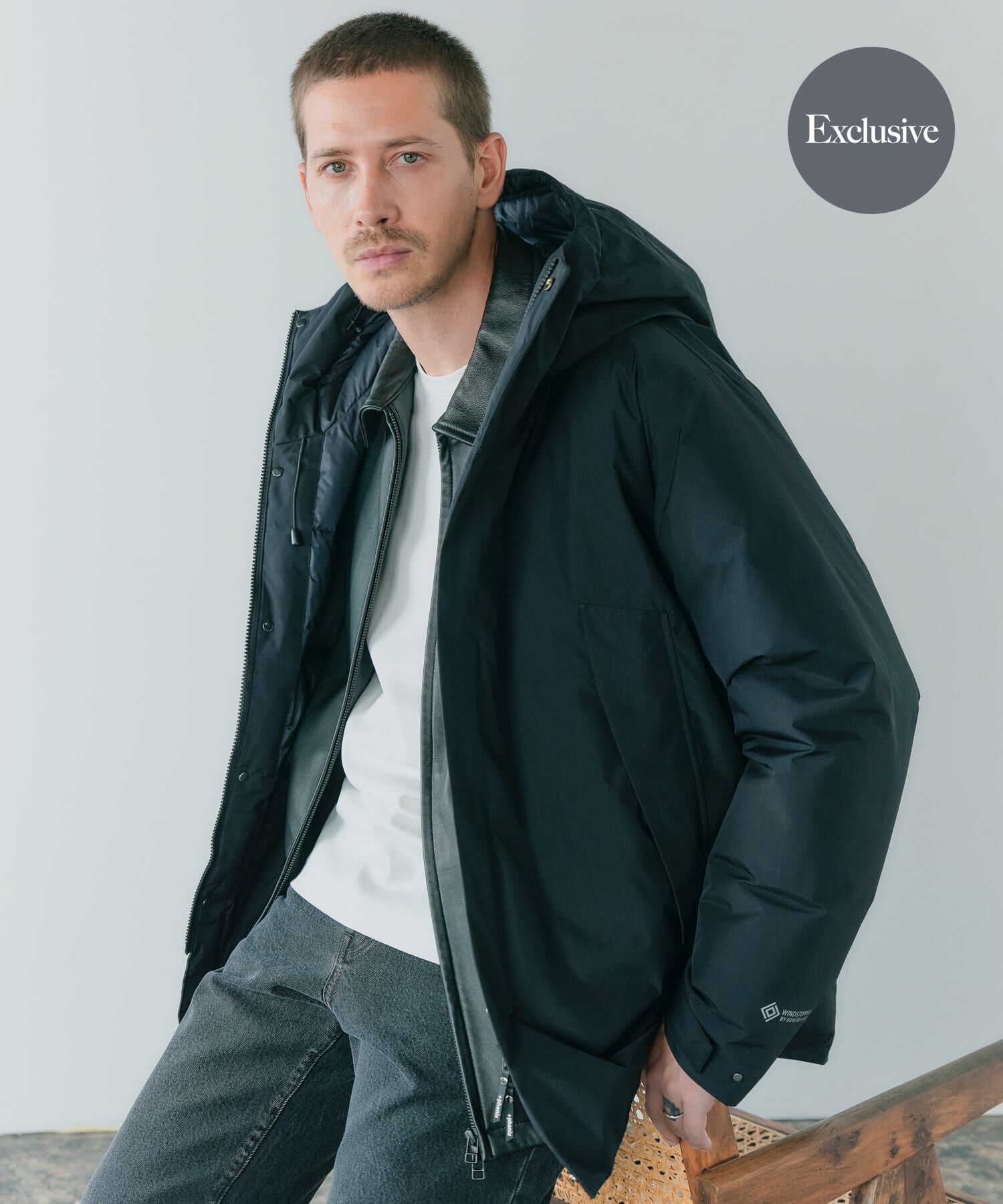 URBAN RESEARCH ROSSO「『別注』+phenix　WINDSTOPPER by GORE-TEX LABS ダウンジャケット」|ダウン|ブラック