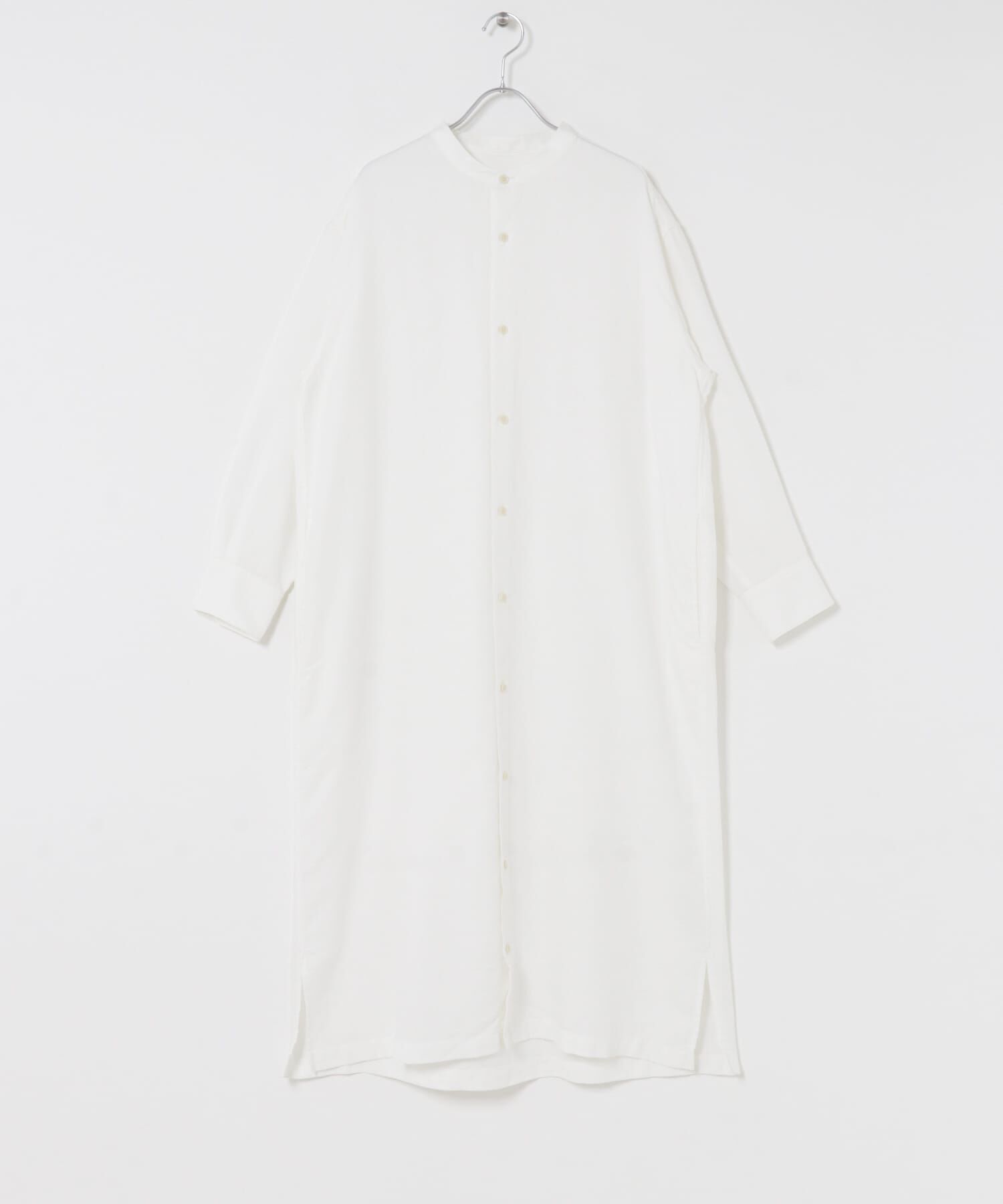 URBAN RESEARCH DOORS「FORK&SPOON　バンドカラーダブルクロスシャツワンピース」|ワンピース|