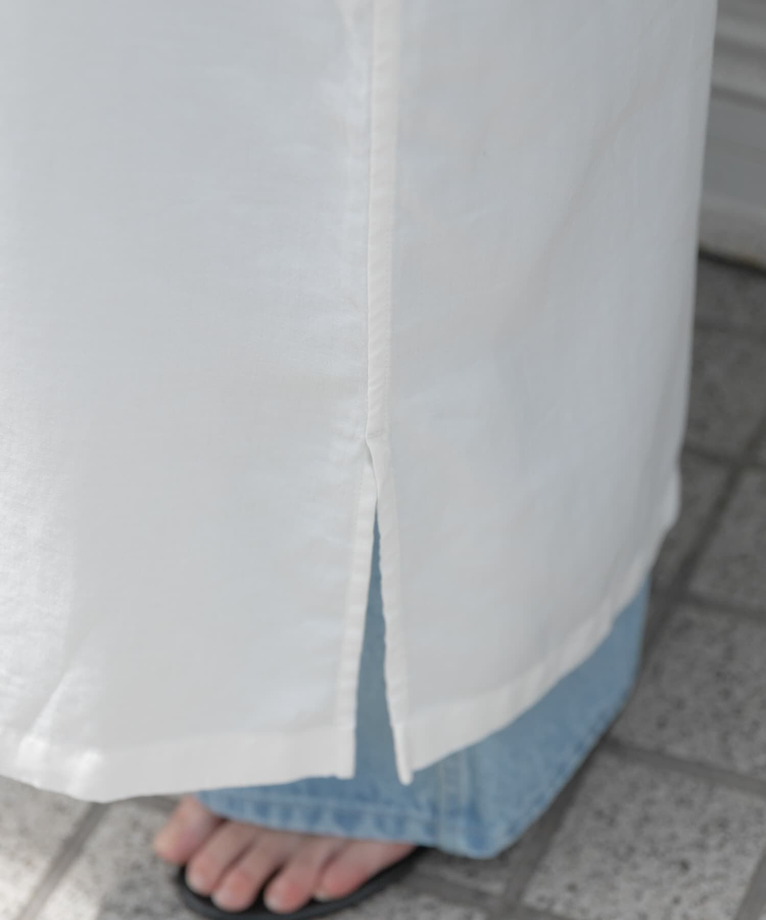 URBAN RESEARCH DOORS「FORK&SPOON　バンドカラーダブルクロスシャツワンピース」|ワンピース|