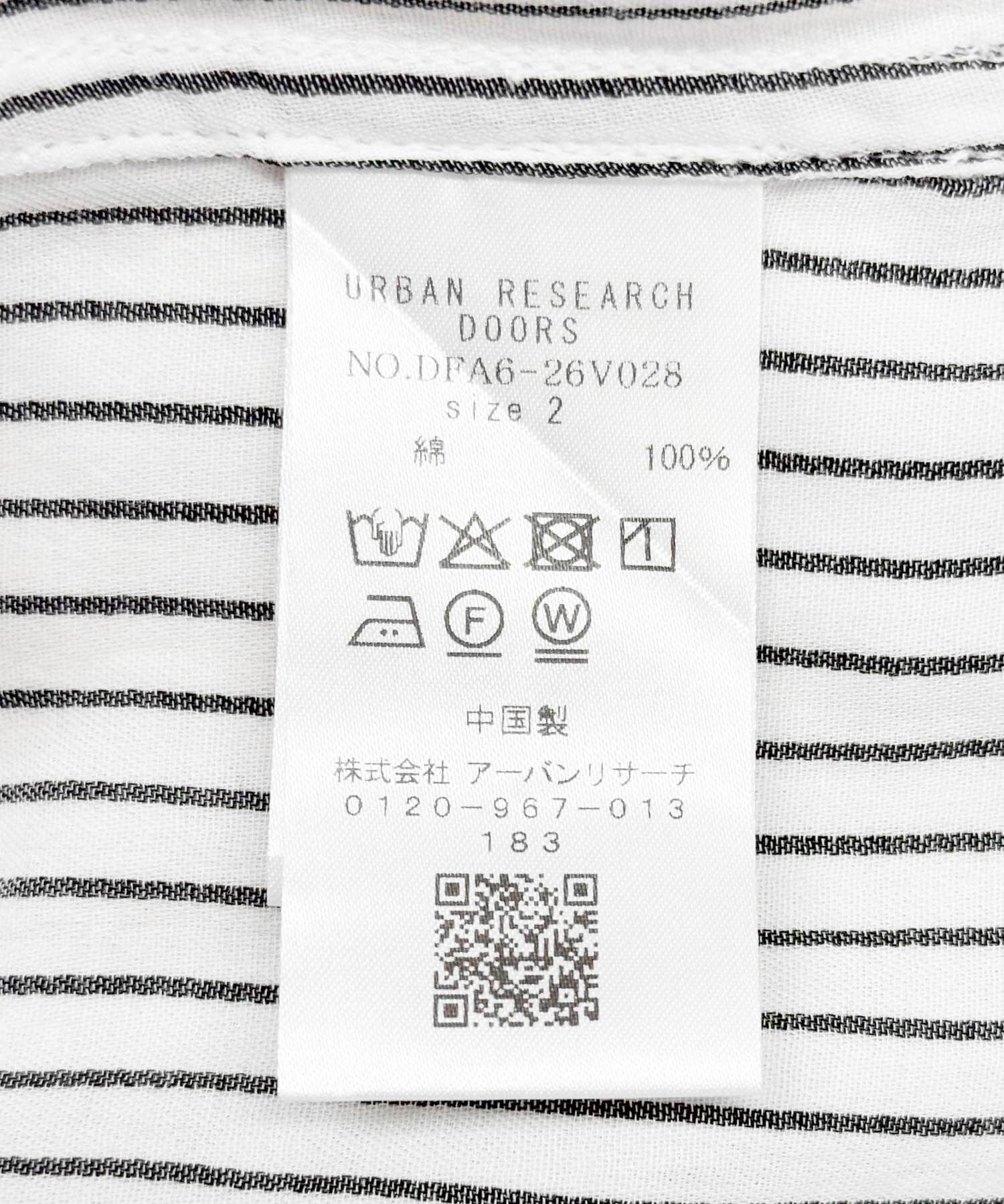 URBAN RESEARCH DOORS「FORK&SPOON　バンドカラーダブルクロスシャツワンピース」|ワンピース|