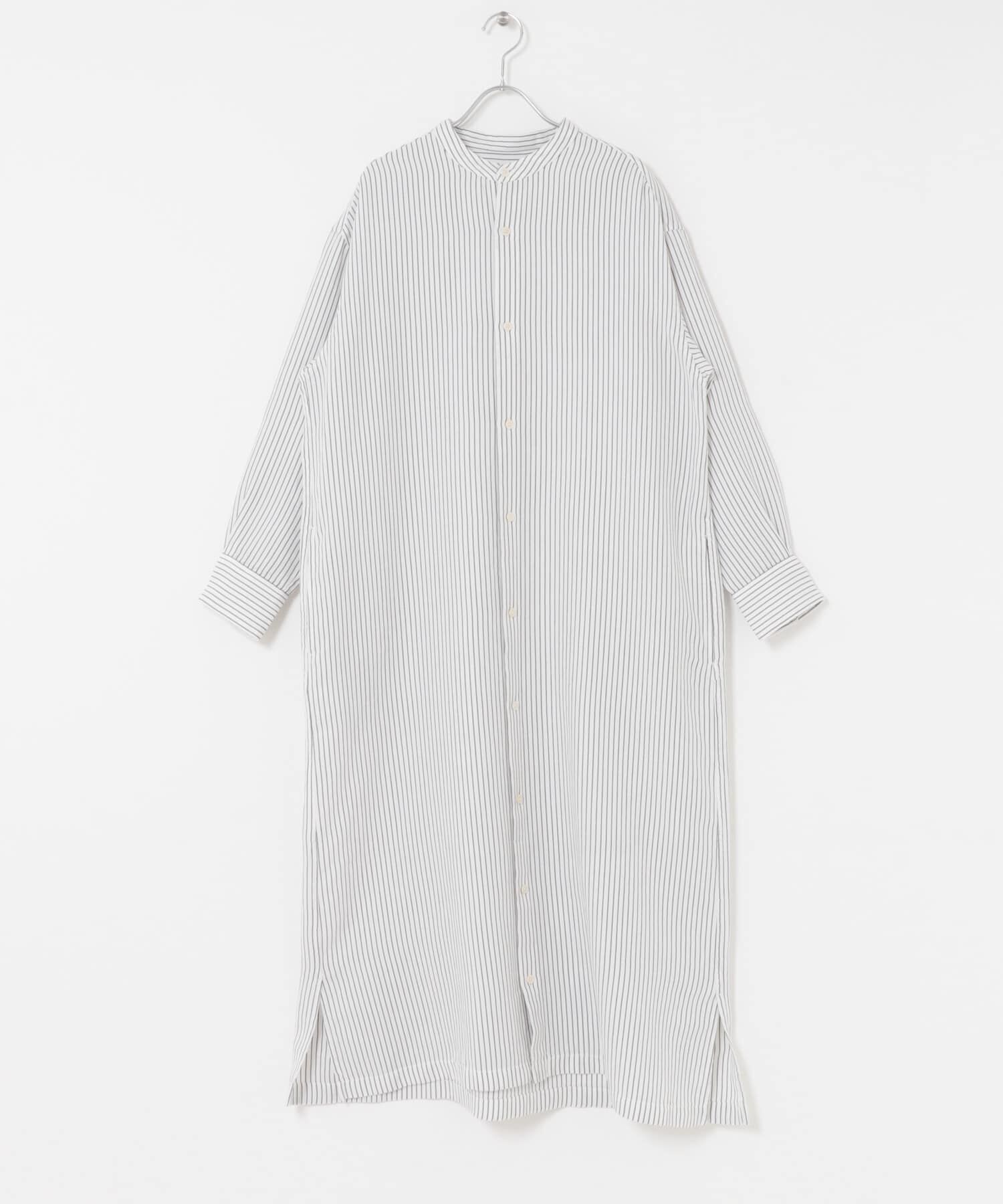 URBAN RESEARCH DOORS「FORK&SPOON　バンドカラーダブルクロスシャツワンピース」|ワンピース|