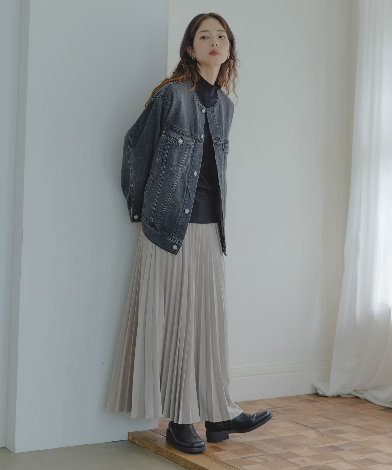 Sonny Label 「ノーカラーオーバーサイズGジャン」|デニムジャケット|