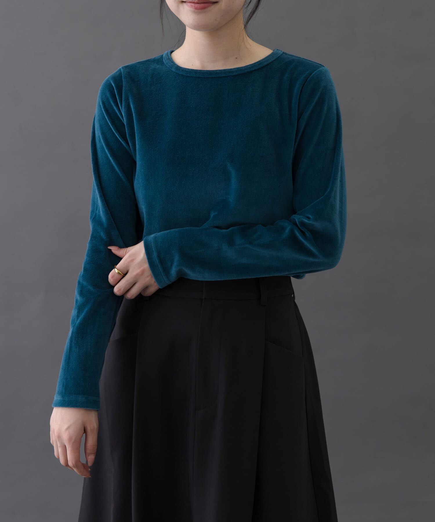 URBAN RESEARCH DOORS「FORK&SPOON　ベロアロングスリーブTシャツ」|Tシャツ・カットソー|