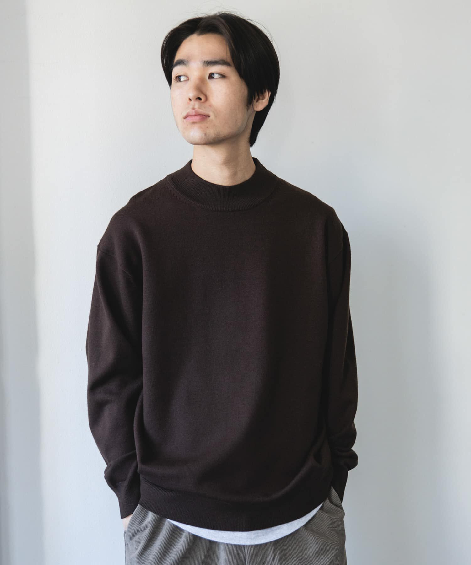 URBAN RESEARCH DOORS「『仁村紗和さん着用』『UR TECH 200日ニット』 モックネック」|ニット・セーター|