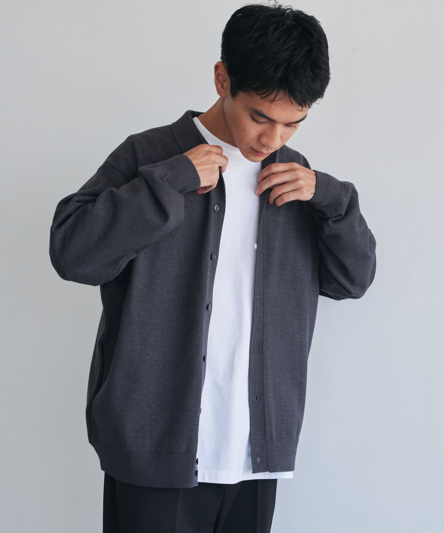 URBAN RESEARCH DOORS「『XLｻｲｽﾞ/WEB限定/仁村紗和さん着用』『UR TECH 200日ﾆｯﾄ』ｼｬﾂ ｶｰ」|カーディガン|