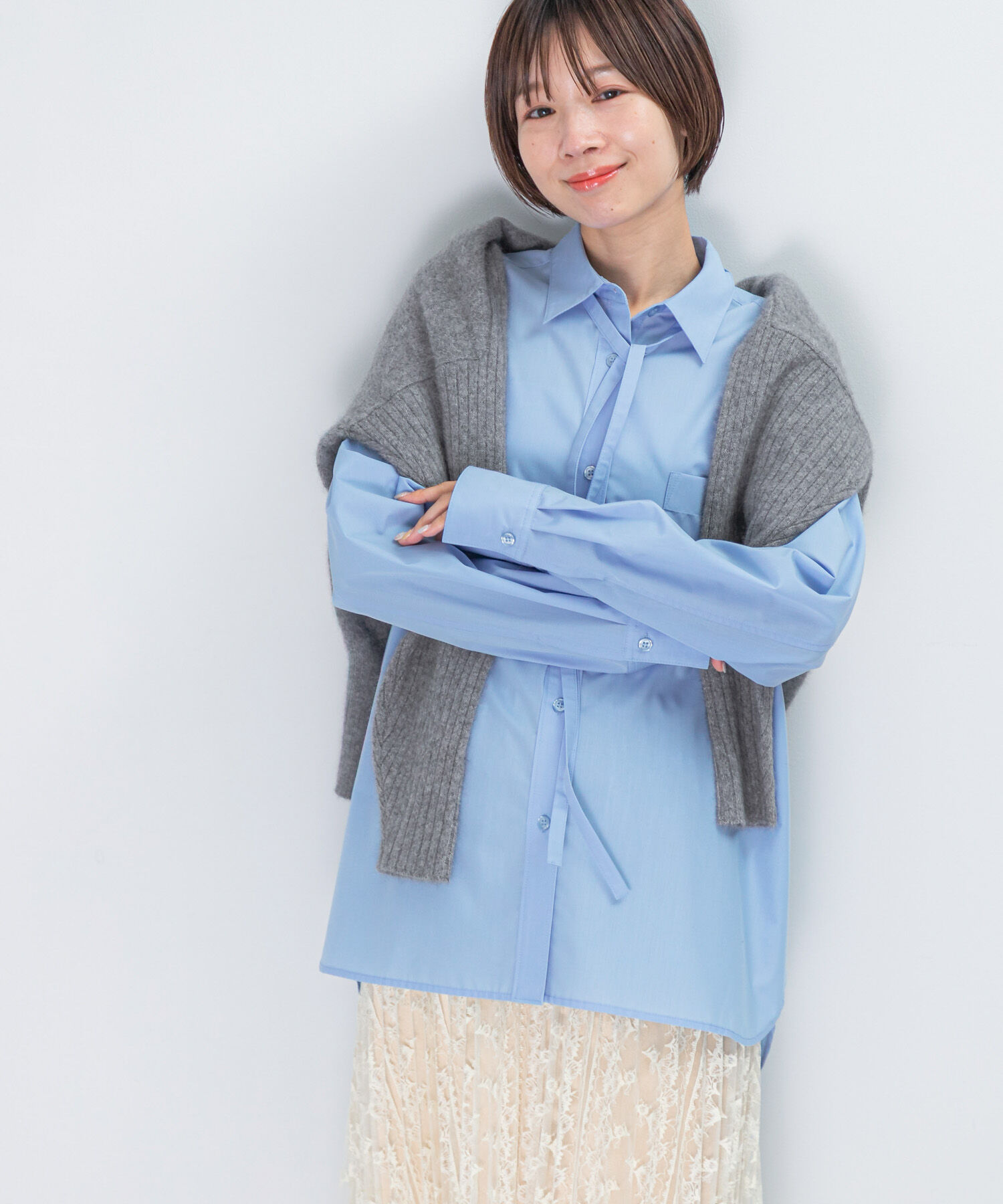 URBAN RESEARCH ROSSO「マルチウェイデザインシャツ」|シャツ・ブラウス|ライトブルー