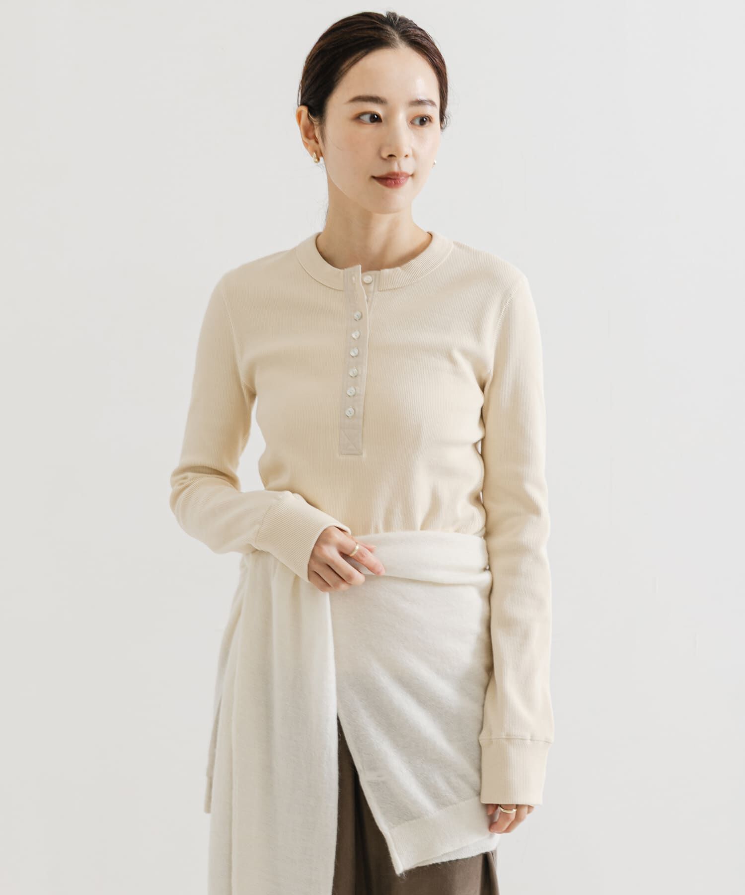 URBAN RESEARCH「ヘンリーネックリブカットソー」|Tシャツ・カットソー|