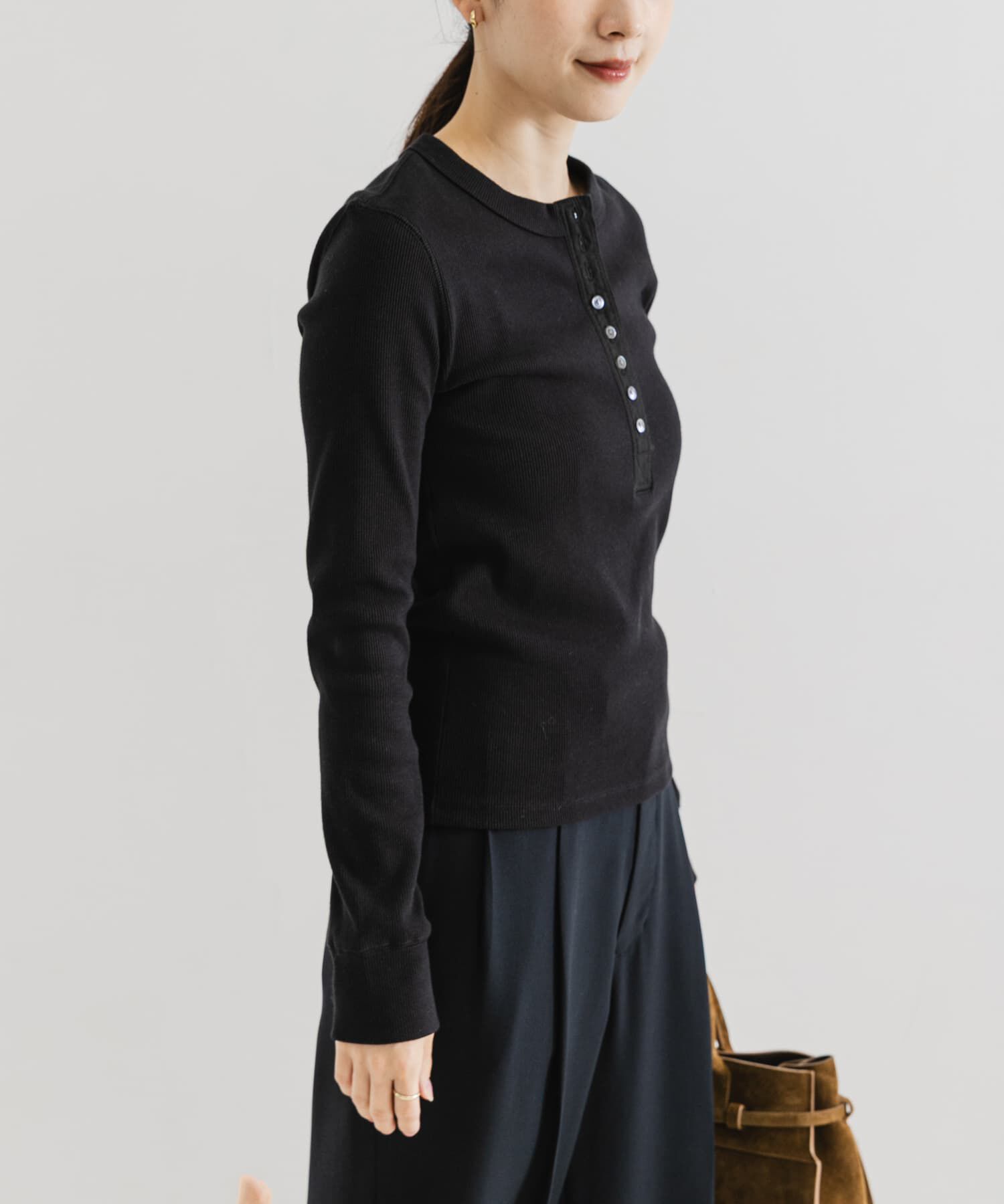 URBAN RESEARCH「ヘンリーネックリブカットソー」|Tシャツ・カットソー|