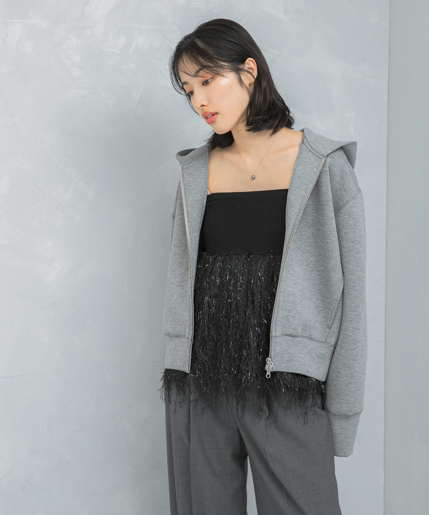 URBAN RESEARCH ROSSO「フェザーフリンジニットビスチェ」|ニット・セーター|